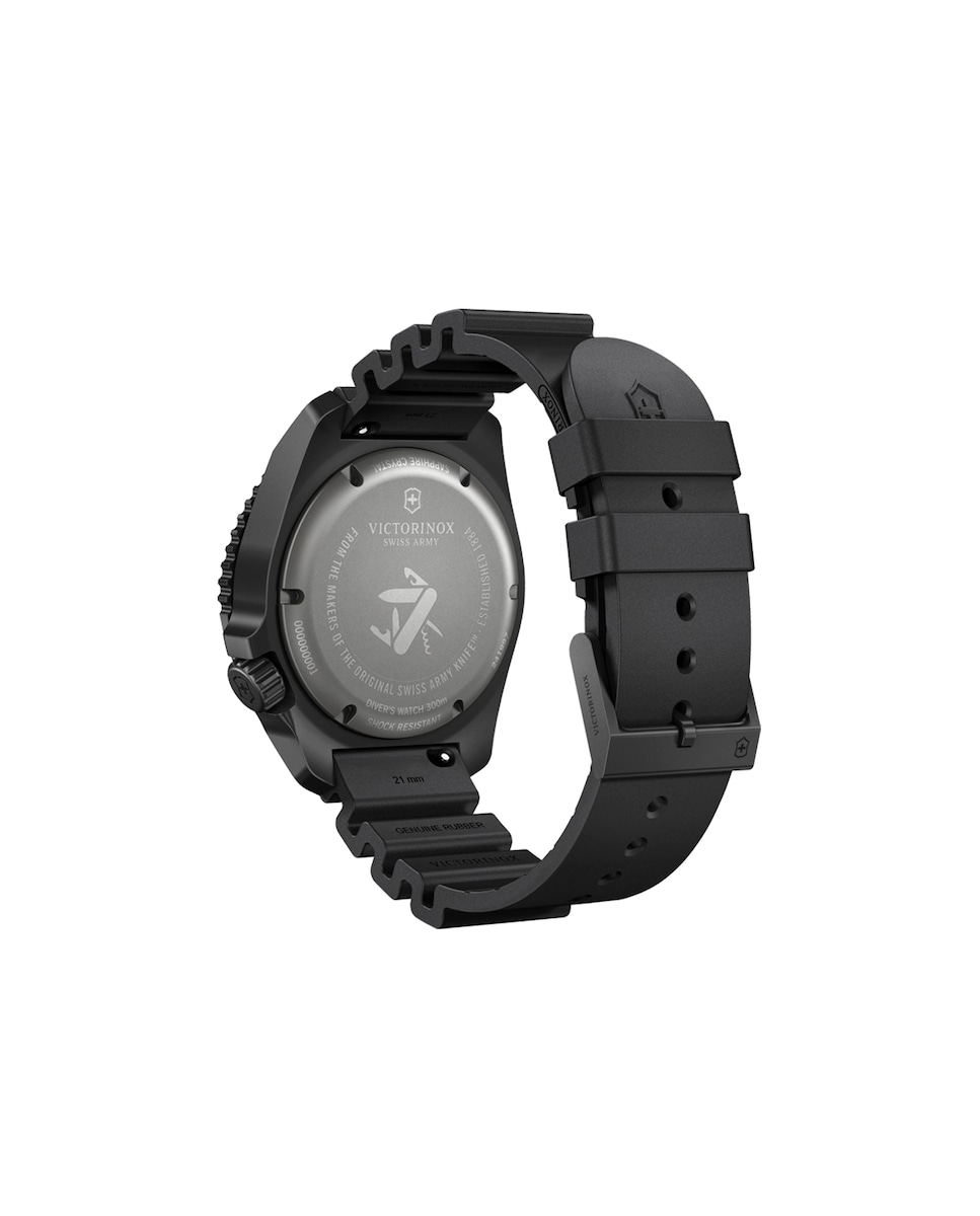 Reloj de hombre Dive pro V241997 automático de caucho y correa negra Negro-3