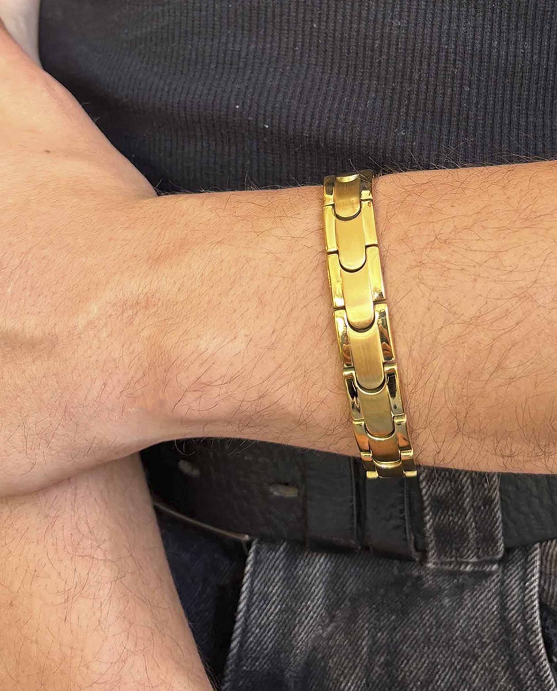 Pulsera de hombre txema de acero dorada Oro Radiant Oro-3
