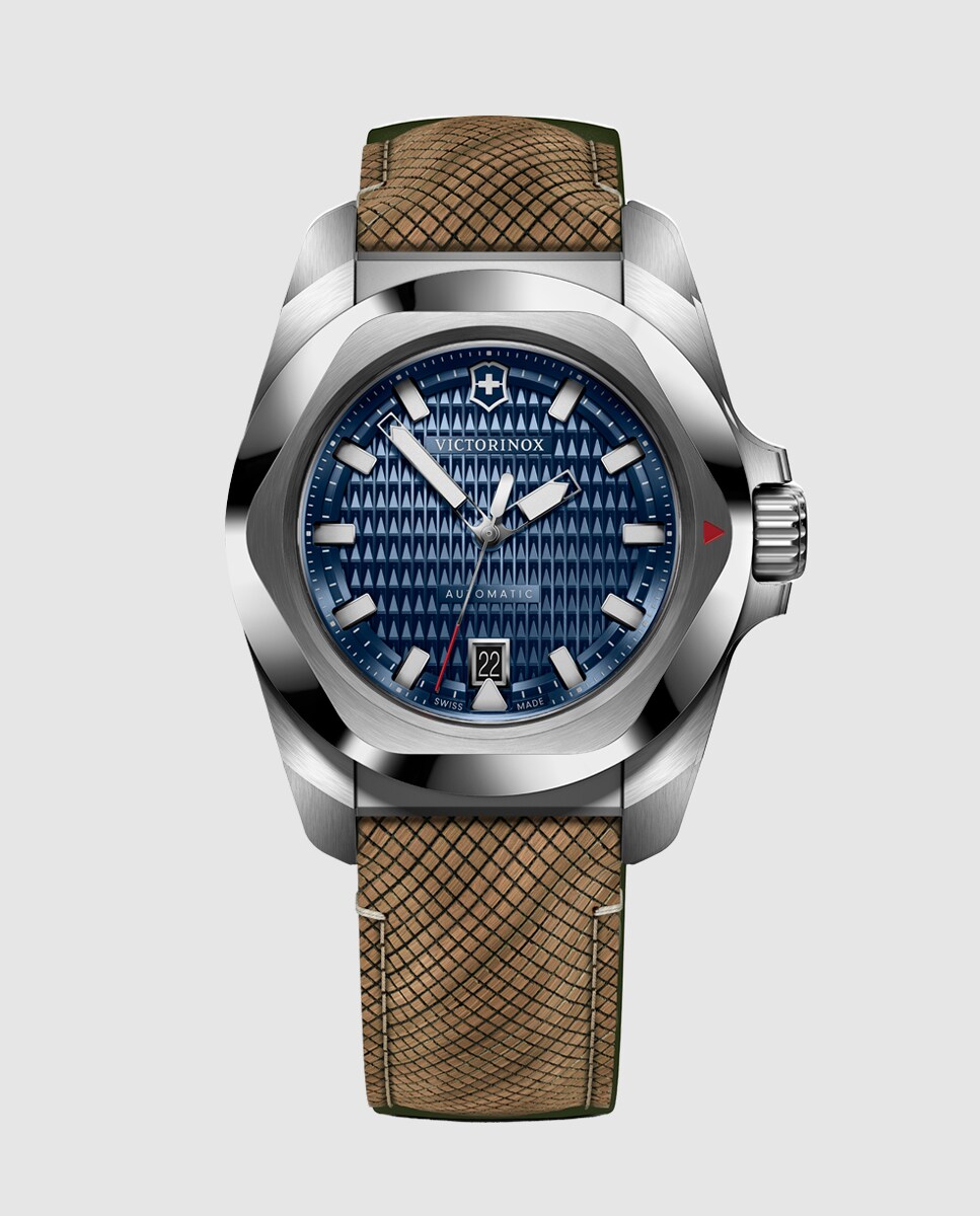 Reloj de hombre Inox de caucho y correa marrón