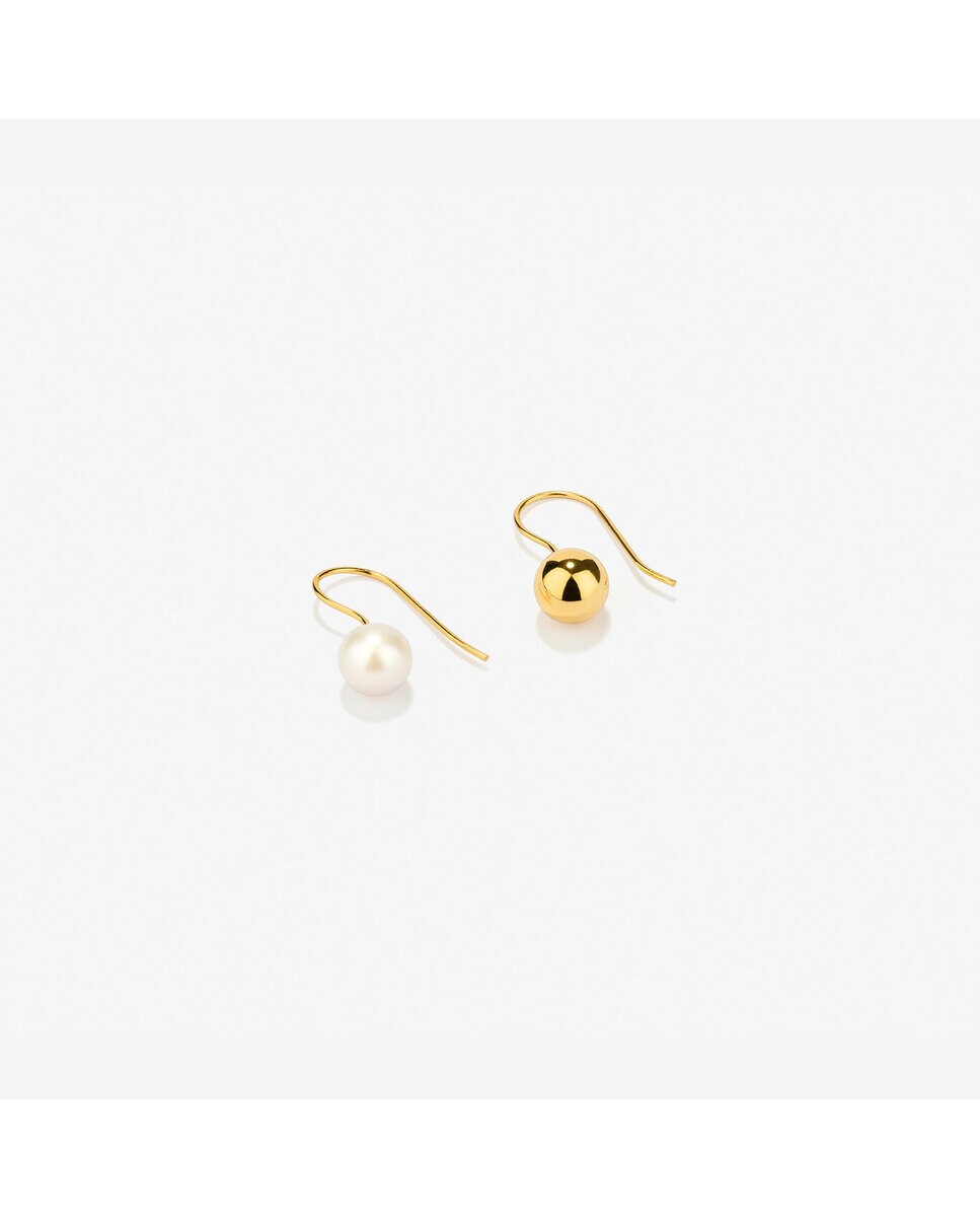 Pendientes Emily in paris de plata dorado Blanco-2