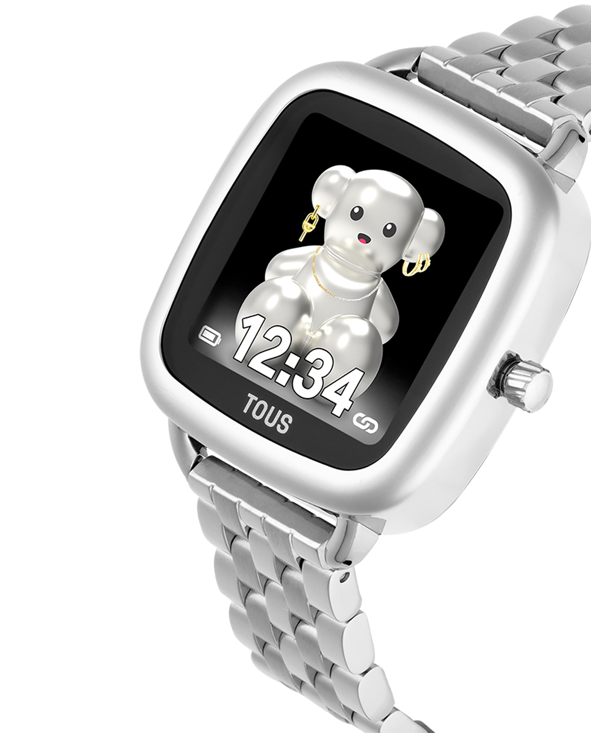 Smartwatch D-connect com Bracelete de Aço Prata-2