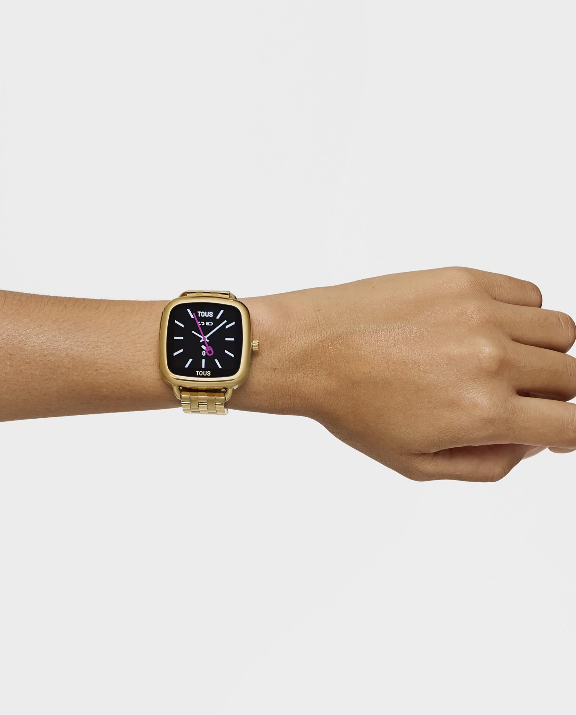 Smartwatch D-connect com Bracelete de Aço Ipg em Dourado Ouro-5