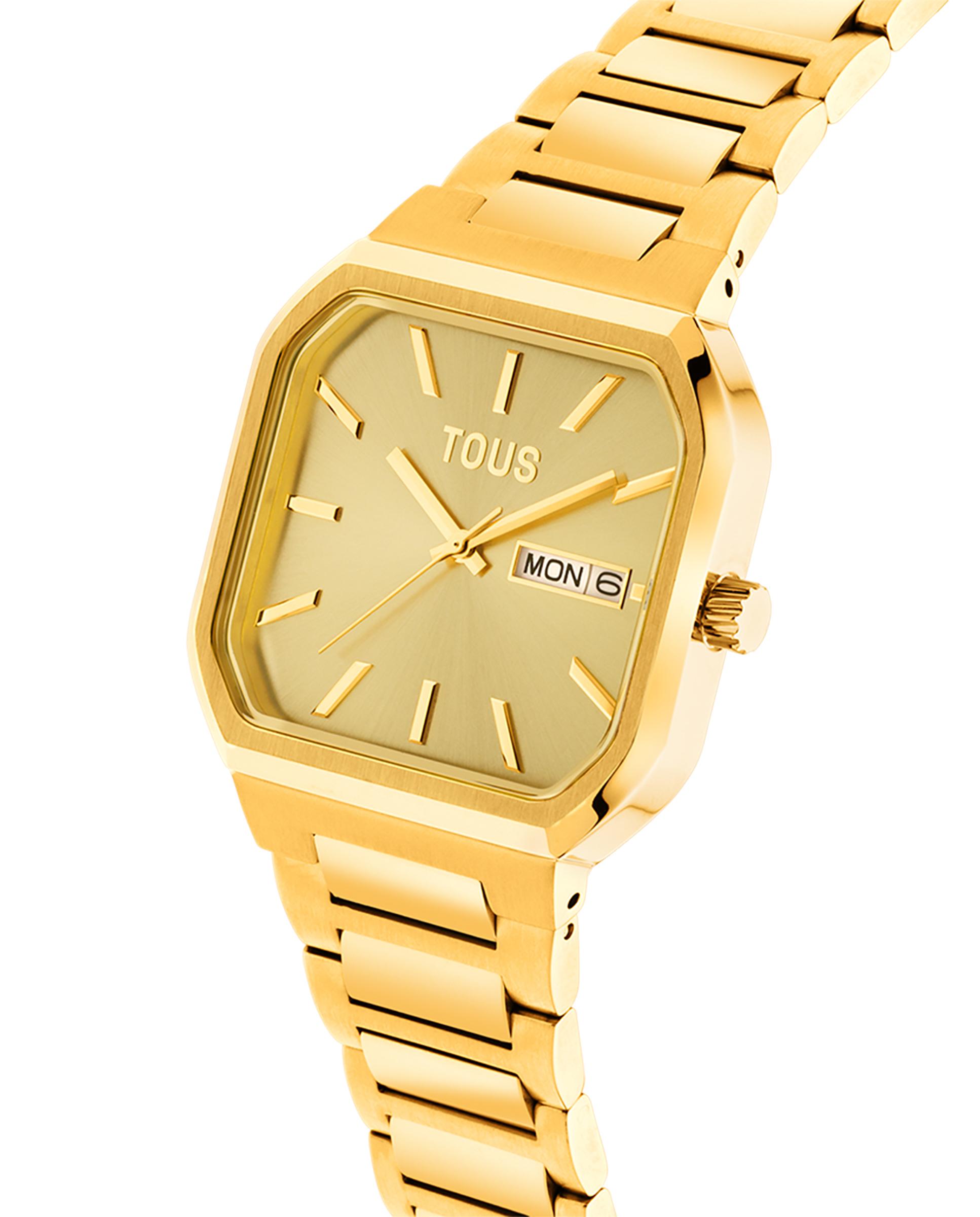 Relógio Analógico Lit com Bracelete de Aço Ipg em Dourado Ouro-2
