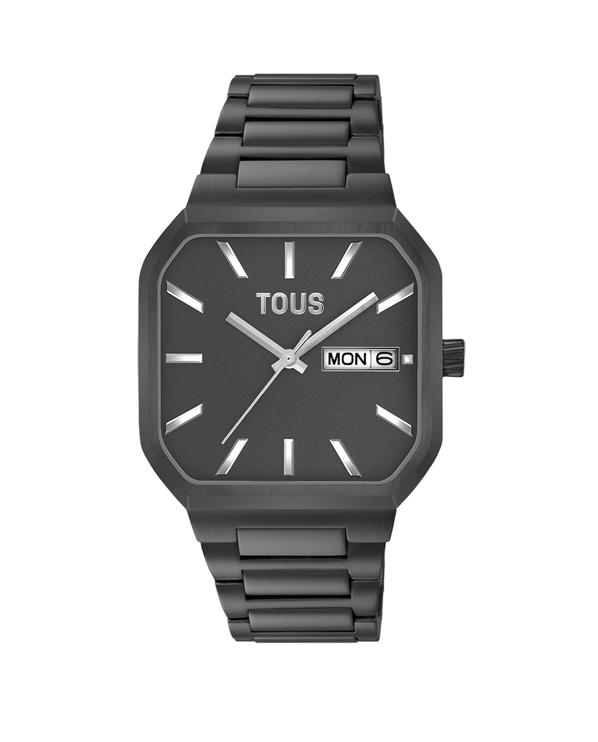 Relógio Analógico Lit com Bracelete de Aço Ip em Preto Preto-1