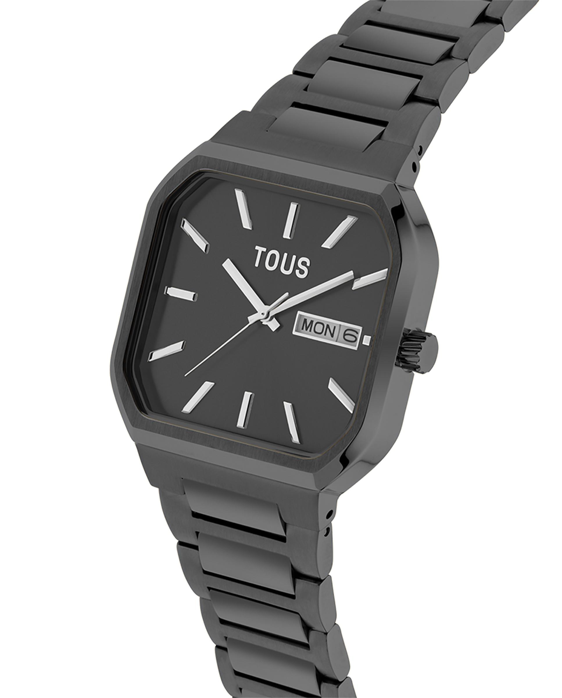 Relógio Analógico Lit com Bracelete de Aço Ip em Preto Preto-2