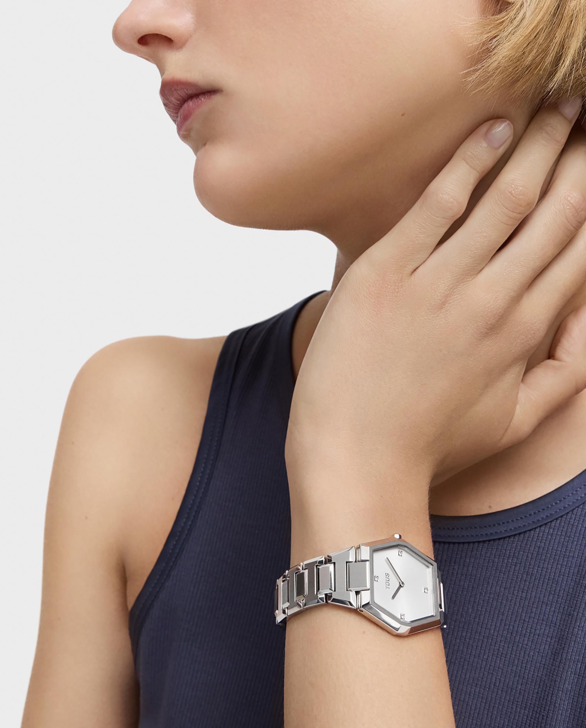 Relógio Analógico Karat com Bracelete de Alumínio Prata-4