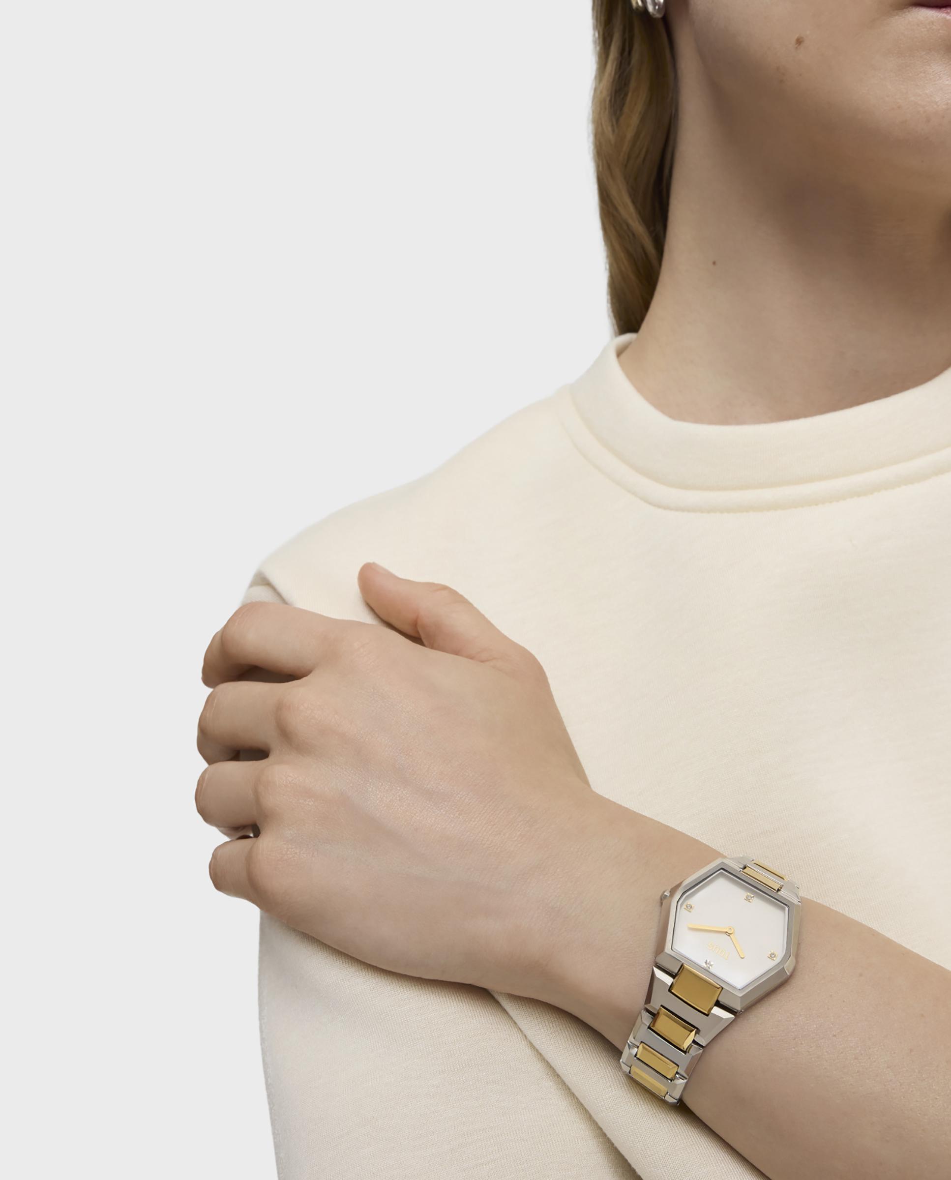Relógio Digital Karat com Bracelete de Aço Ss e Aço Ipg Dourado Ouro / Prata-4
