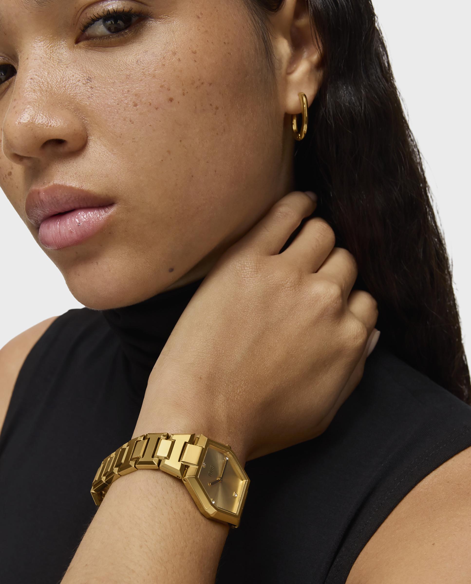 Relógio Analógico Karat com Bracelete de Aço Ipg Dourado Ouro-4