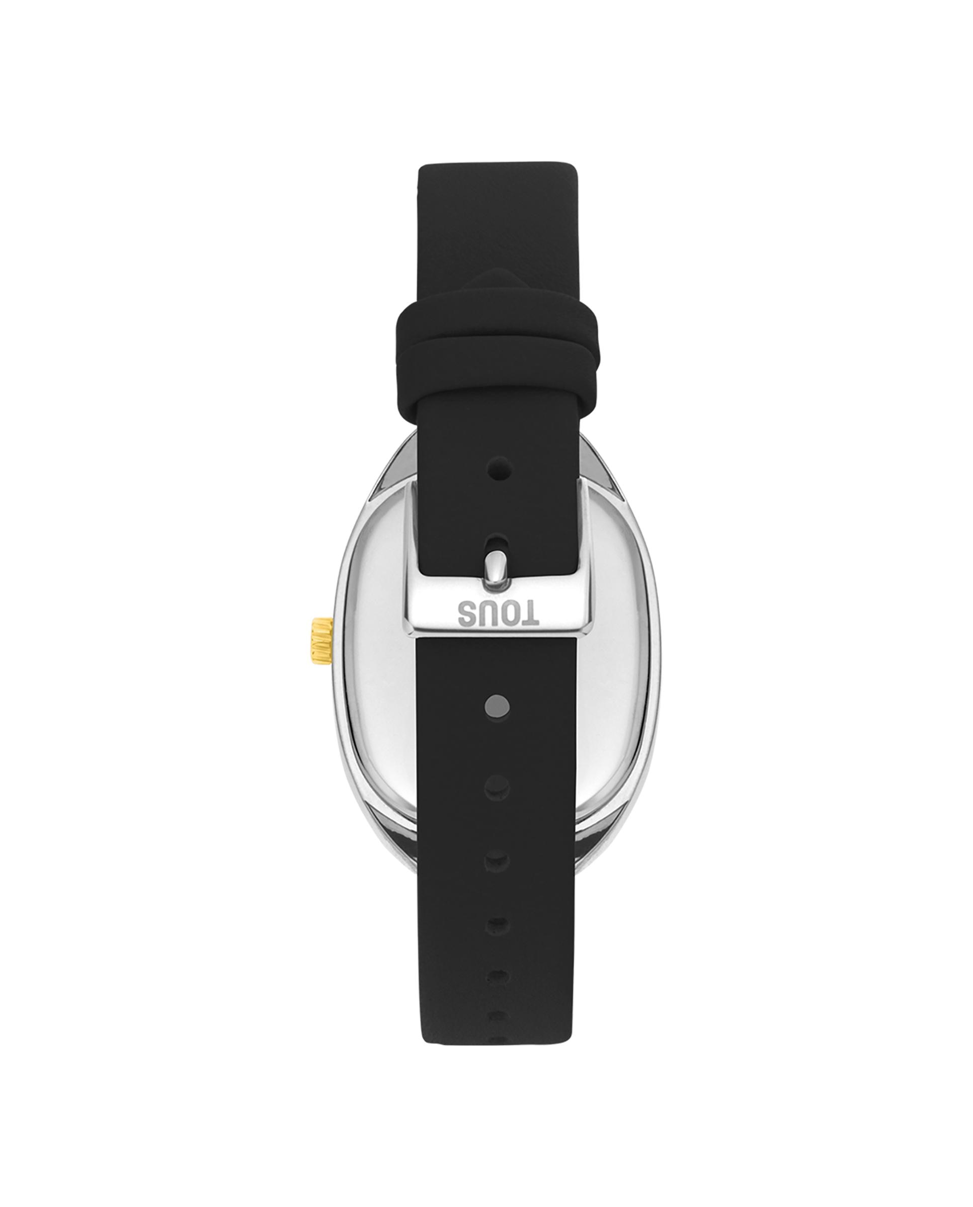 Relógio Analógico Heritage de Aço Ipg Dourado com Bracelete de Pele em Preto Dourado-3