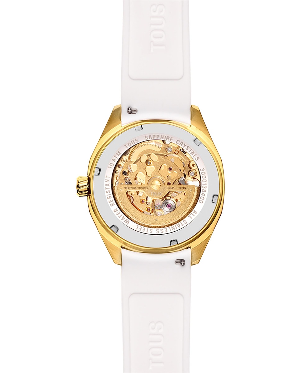 Reloj analógico de mujer Now automático con brazalete de silicona