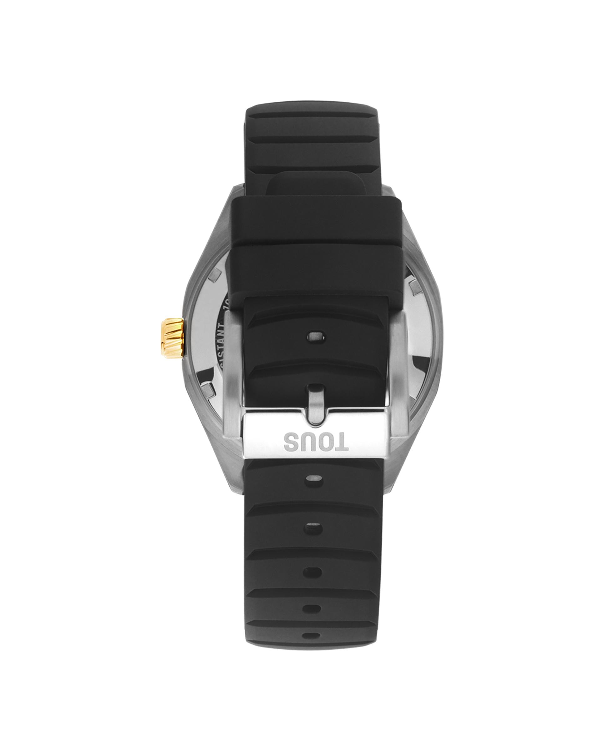 Relógio Automático Now Automático com Bracelete de Silicona em Preto Preto-3