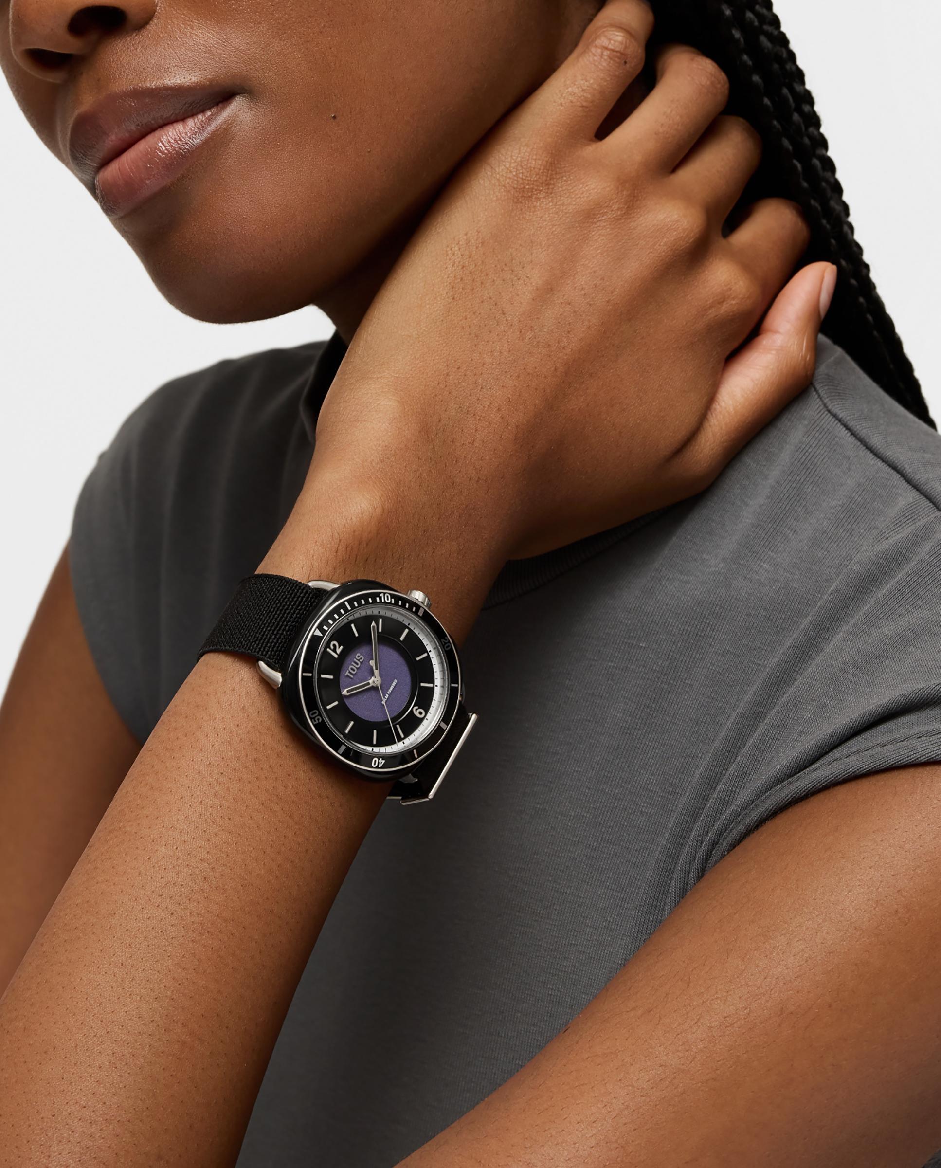 Relógio Analógico Osier com Bracelete Elástica em Preto Preto-4