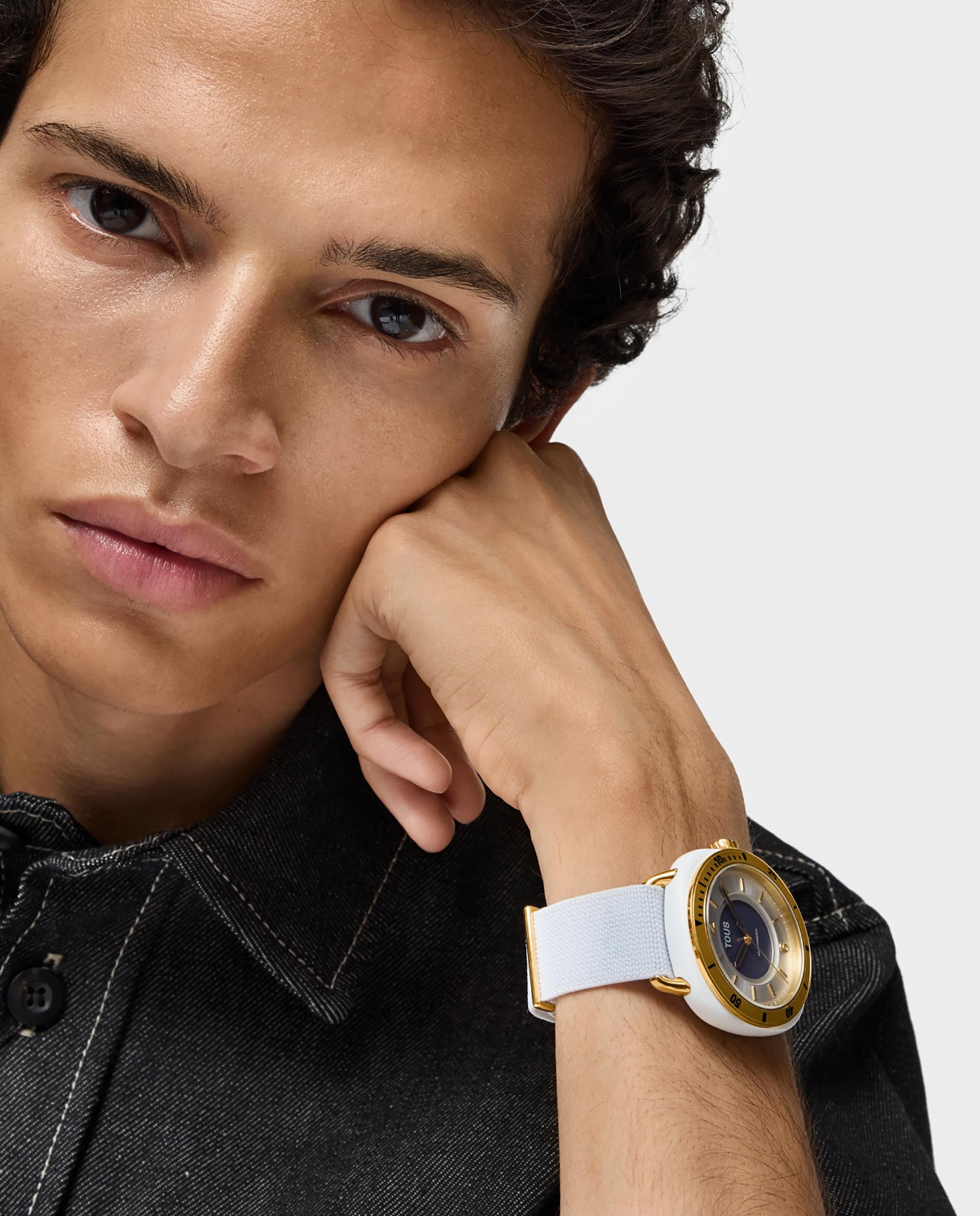 Relógio Analógico Osier com Bracelete Elástica em Branco Branco-5