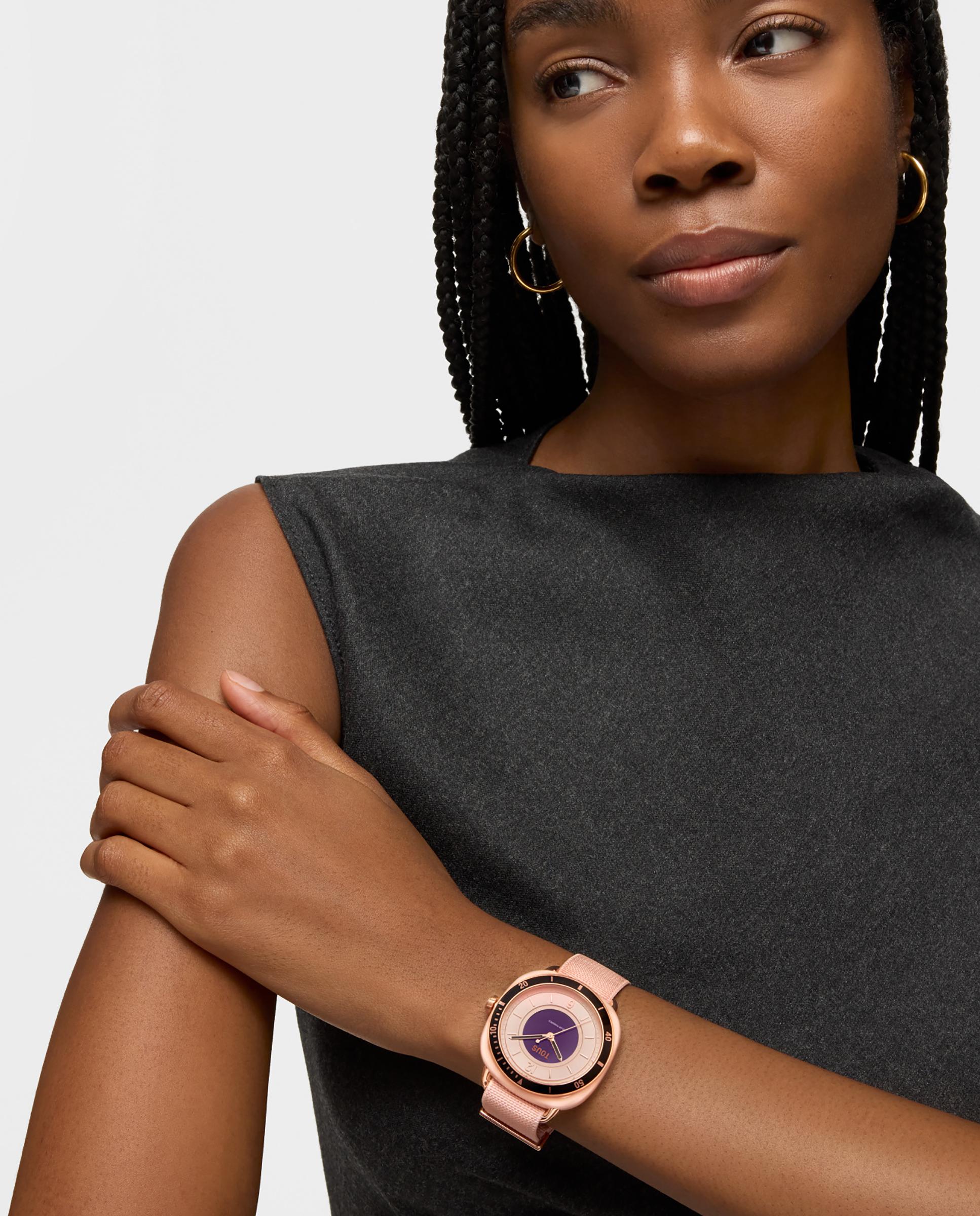 Relógio Analógico Osier com Bracelete Elástica Rosa Rosa-4