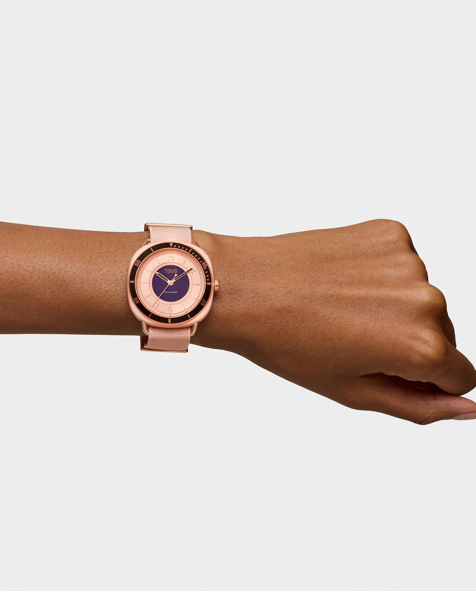 Reloj analógico de mujer Osier con brazalete elástico rosa · Tous