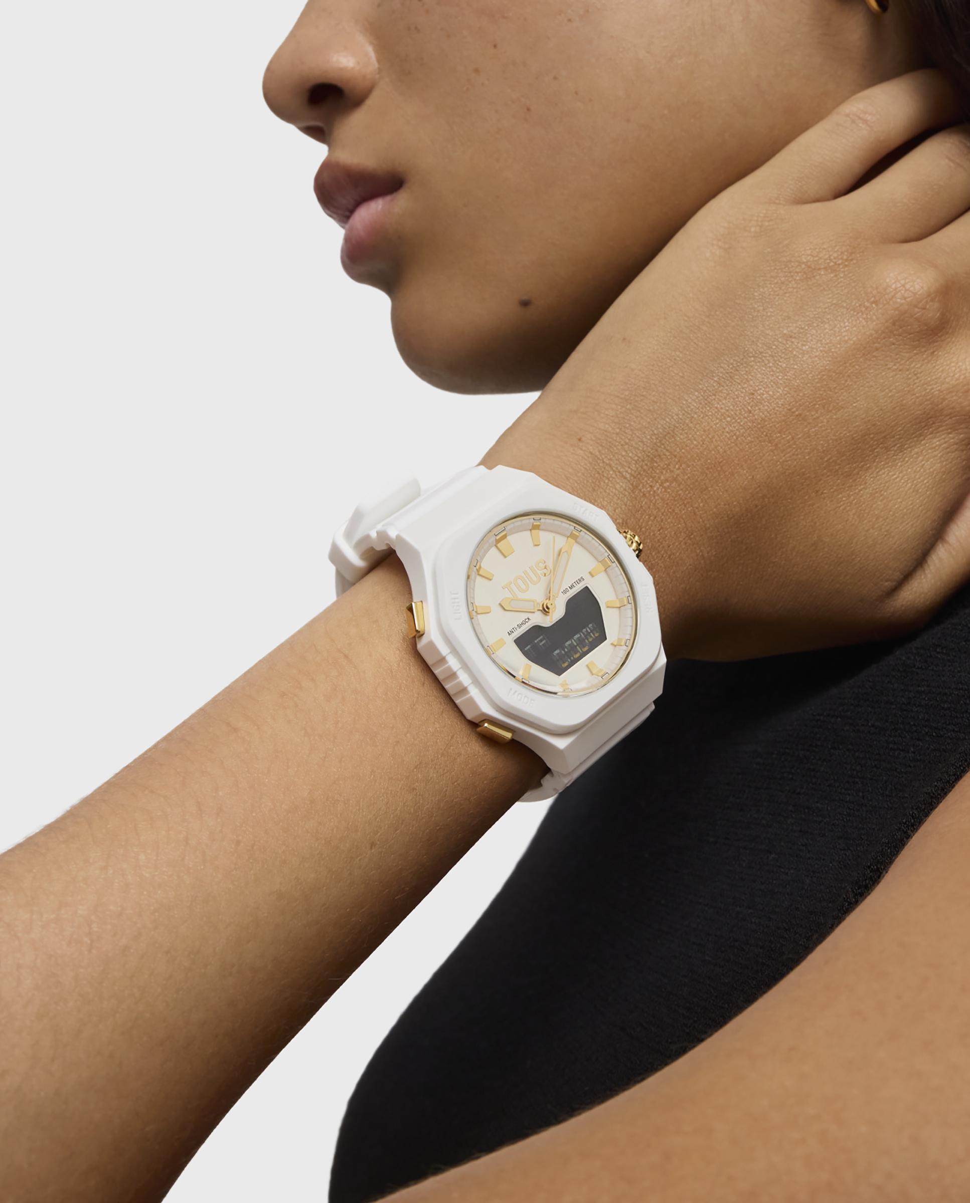 Relógio Analógico Bet com Bracelete Branca Branco-4