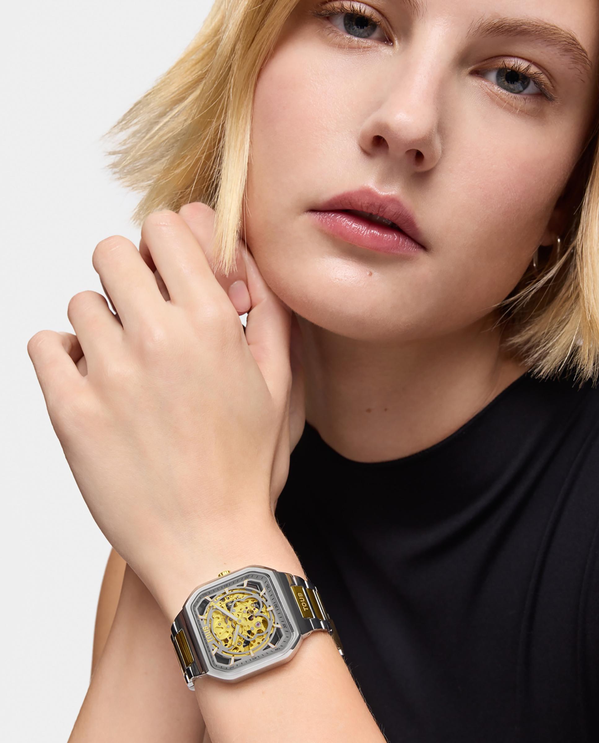 Reloj automático de mujer d-bear now con brazalete de acero - Tous - Dorado Dorado-4