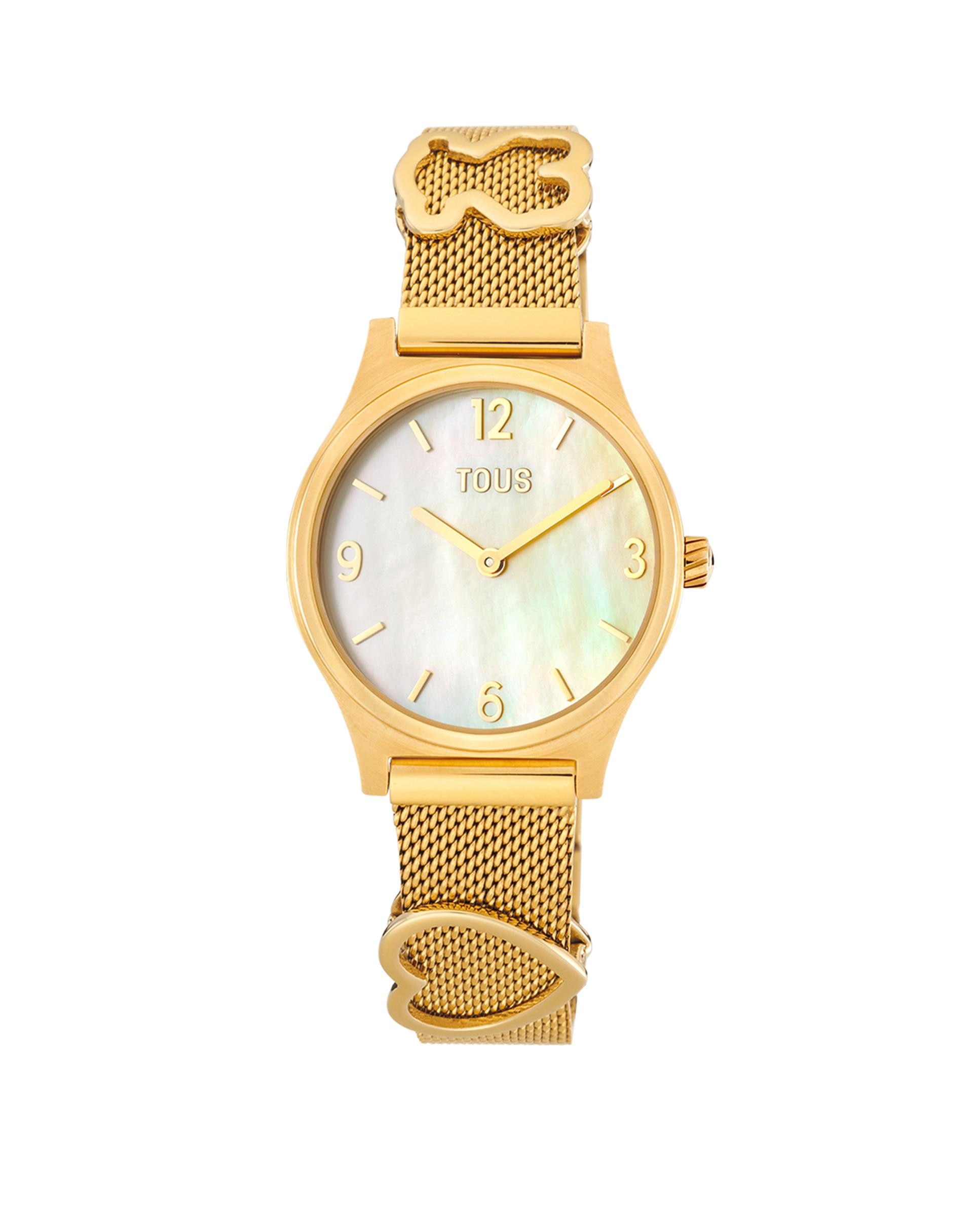 Imagen 0 de Reloj analógico de mujer epic icon mesh con brazalete de acero y esfera de nácar Oro