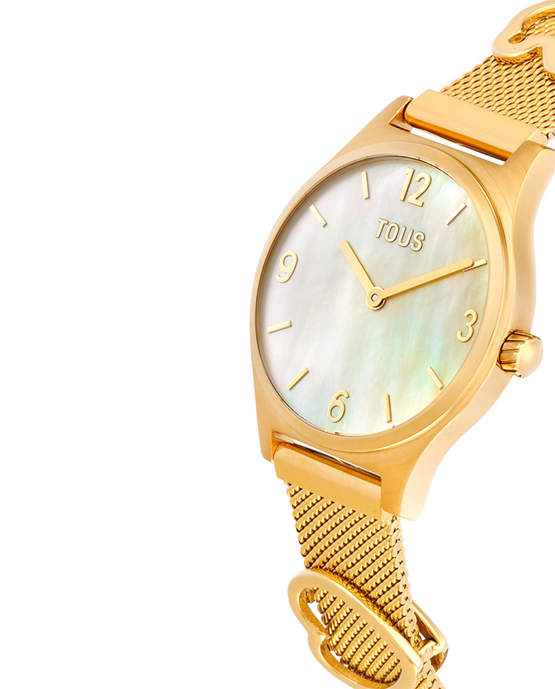 Reloj analógico de mujer epic icon mesh con brazalete de acero y esfera de nácar - Tous - Oro Oro-2