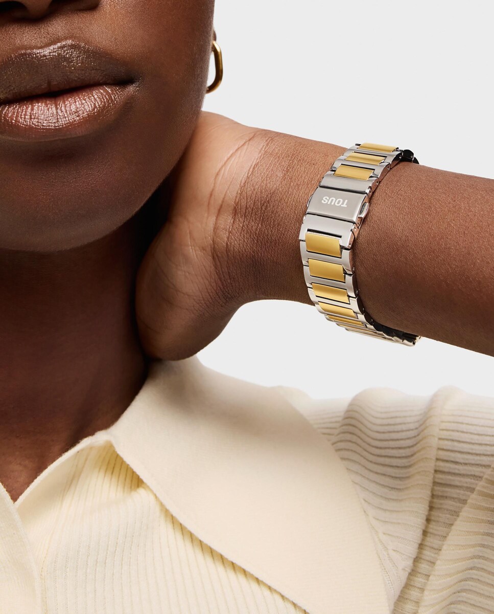 Smartwatch B-Connect con brazalete de acero y zirconitas Oro-4