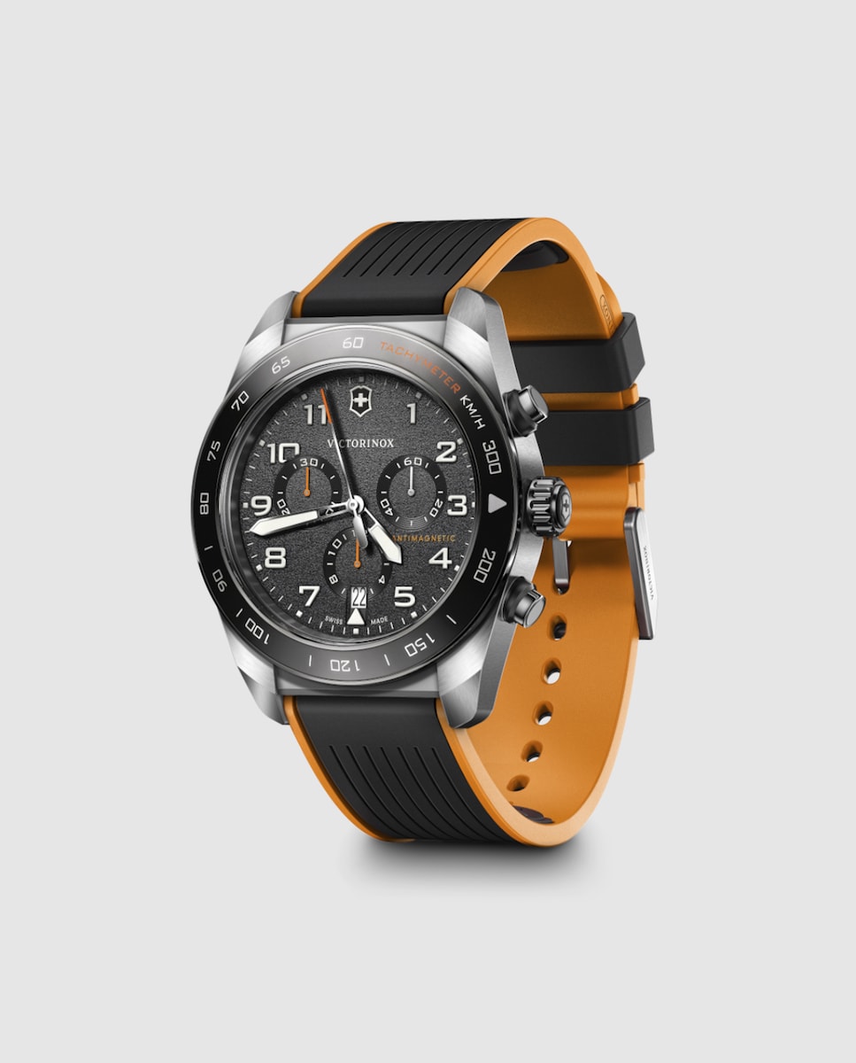 Reloj de hombre Swiss army V242050 de caucho y correa negra Negro-2
