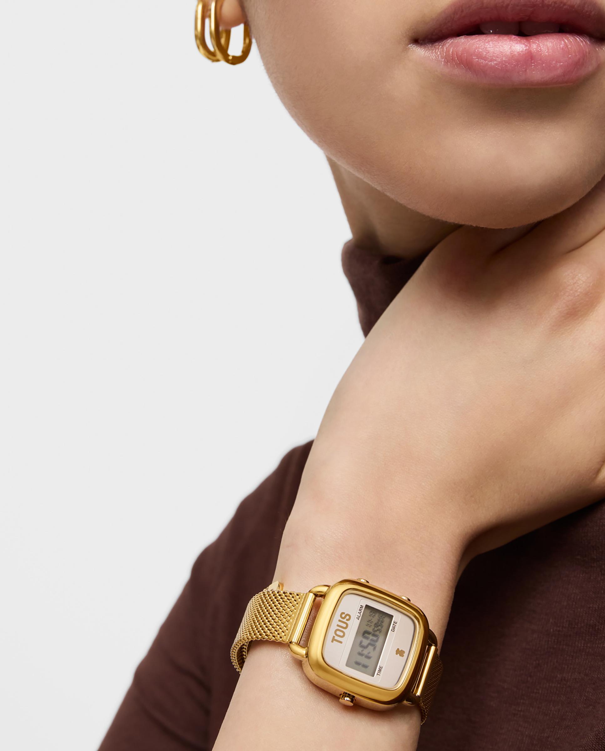 Reloj digital de mujer d-logo mini con brazalete de acero dorado - Tous - Oro Oro-2