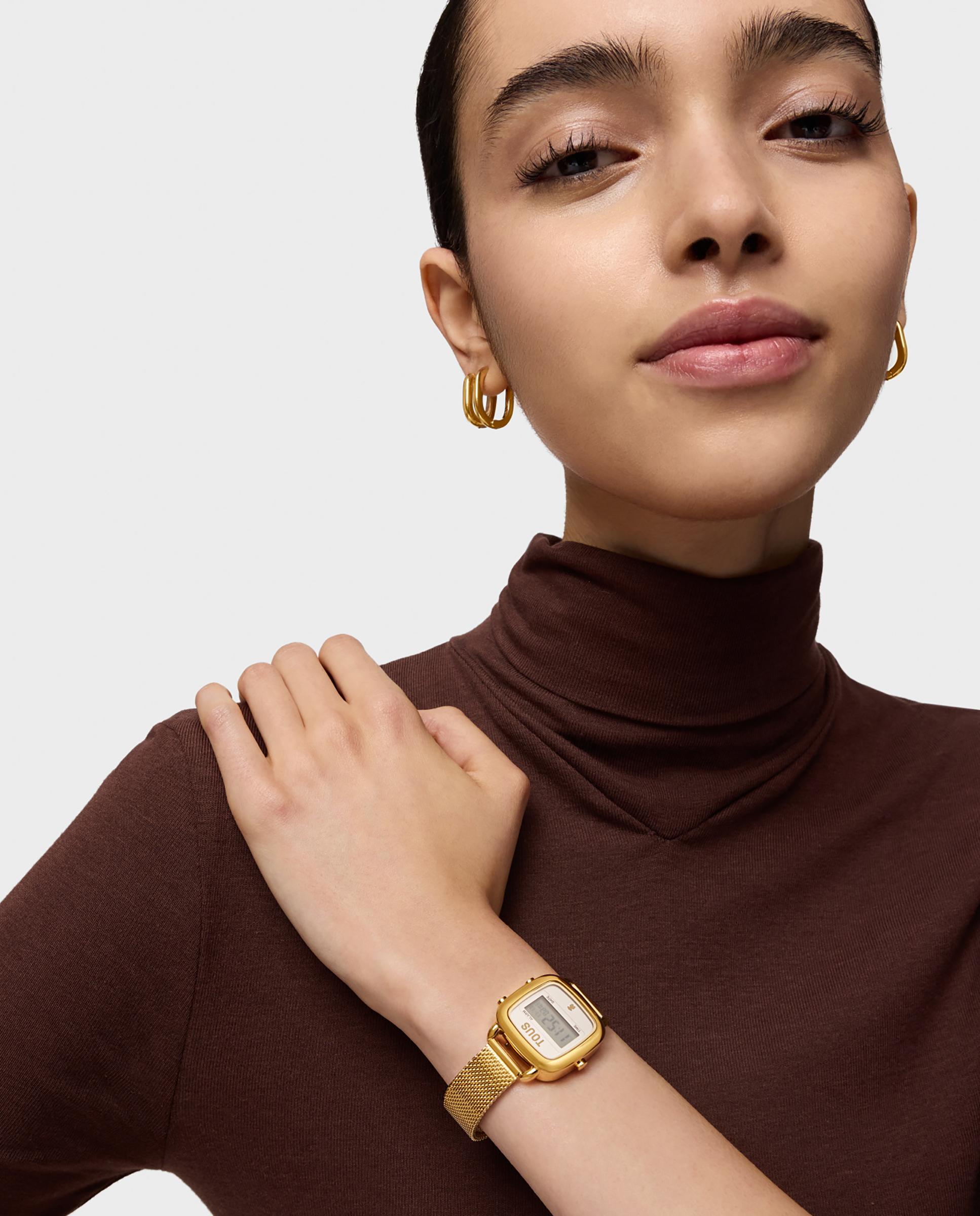 Reloj digital de mujer d-logo mini con brazalete de acero dorado - Tous - Oro Oro-3