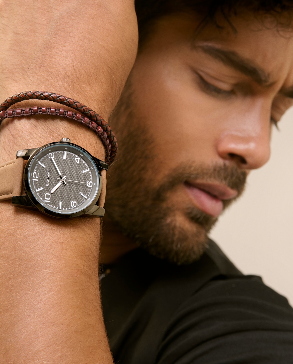 Reloj de hombre Johnny deep RA681204 de piel y correa marrón Marrón-2