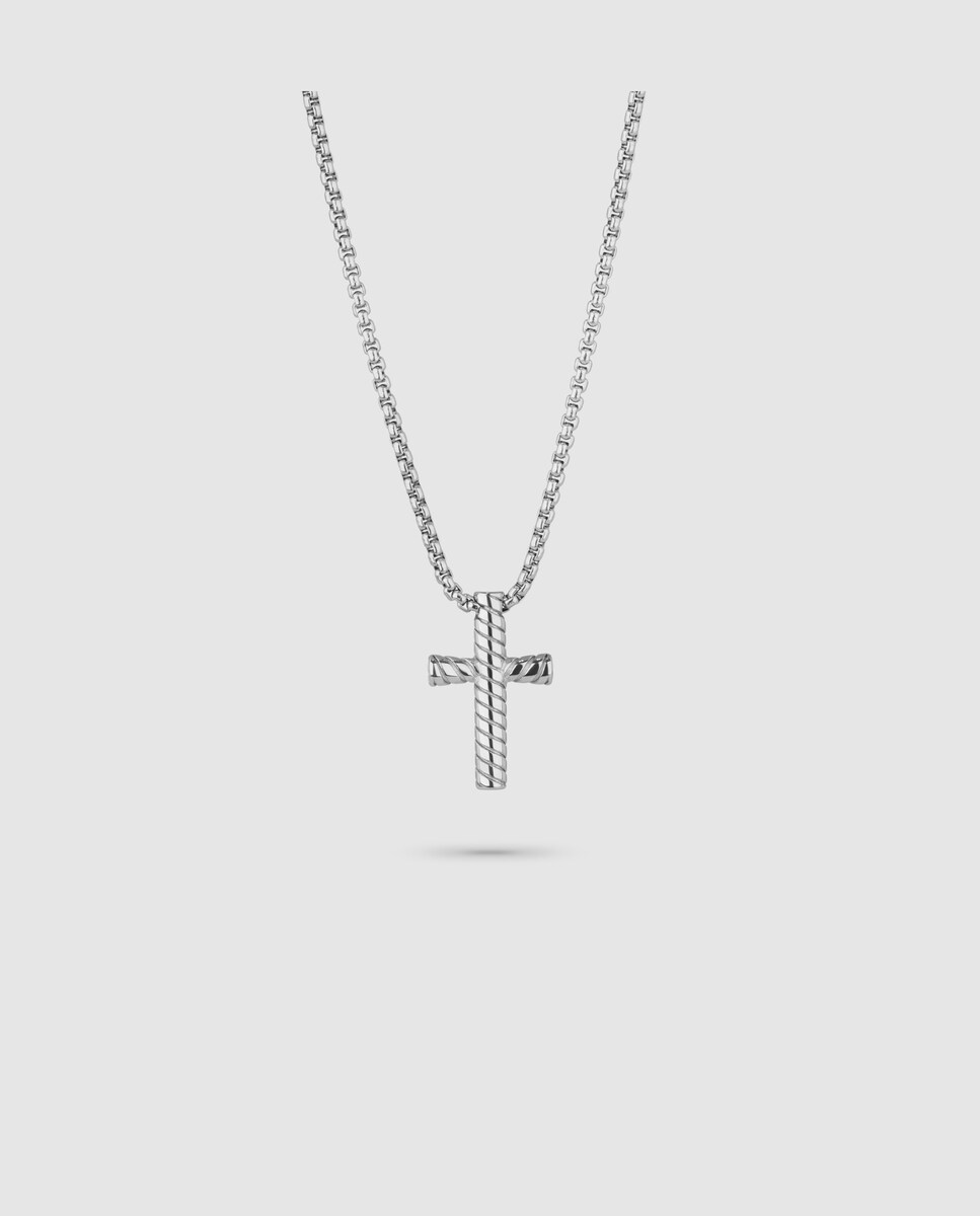 Collar de hombre Iconclast de acero plateado Plata-1