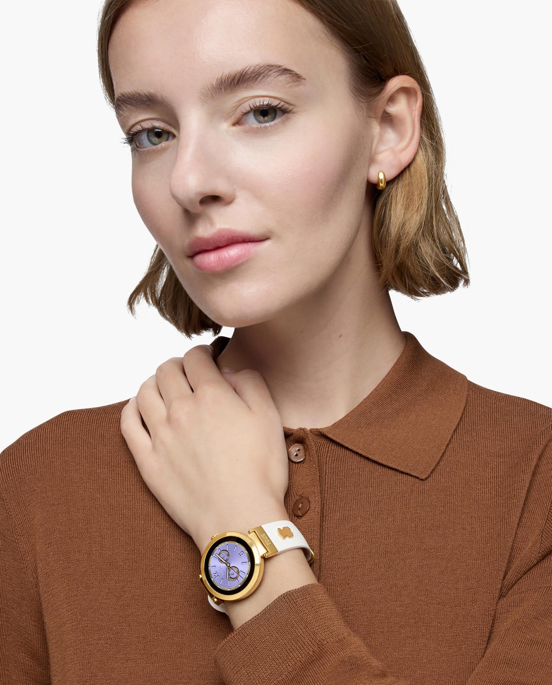 Smartwatch s-connect charms con brazalete beige y motivos de acero dorado - Tous - Beige Beige-4