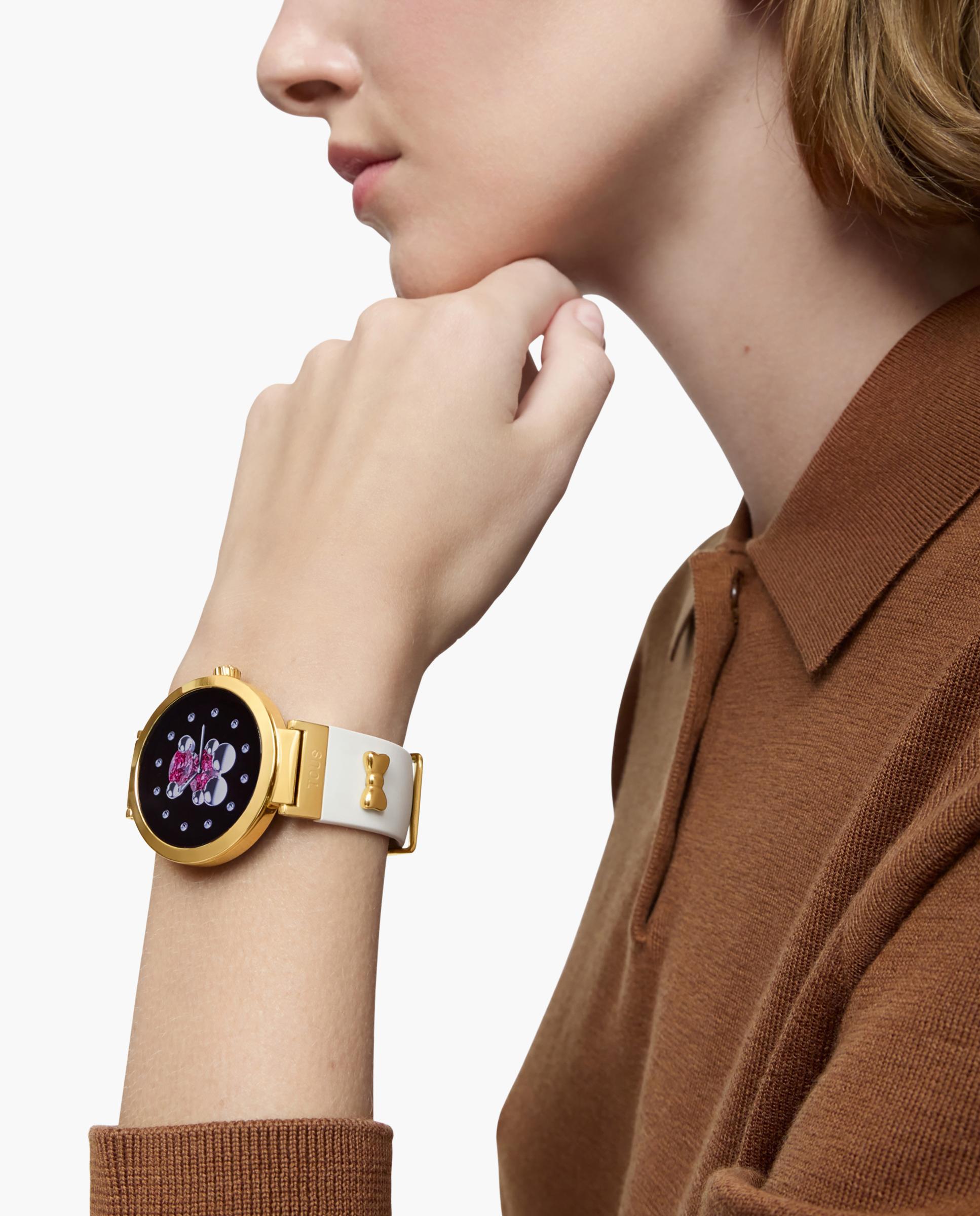 Smartwatch s-connect charms con brazalete beige y motivos de acero dorado - Tous - Beige Beige-5