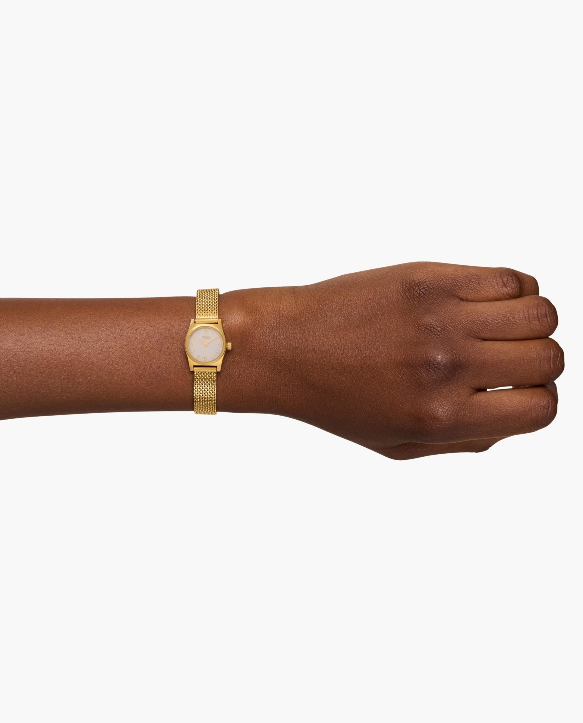 Reloj analógico de mujer  EPIC MINI con brazalete de acero dorado y esfera de nácar Dorado Tous Dorado-3