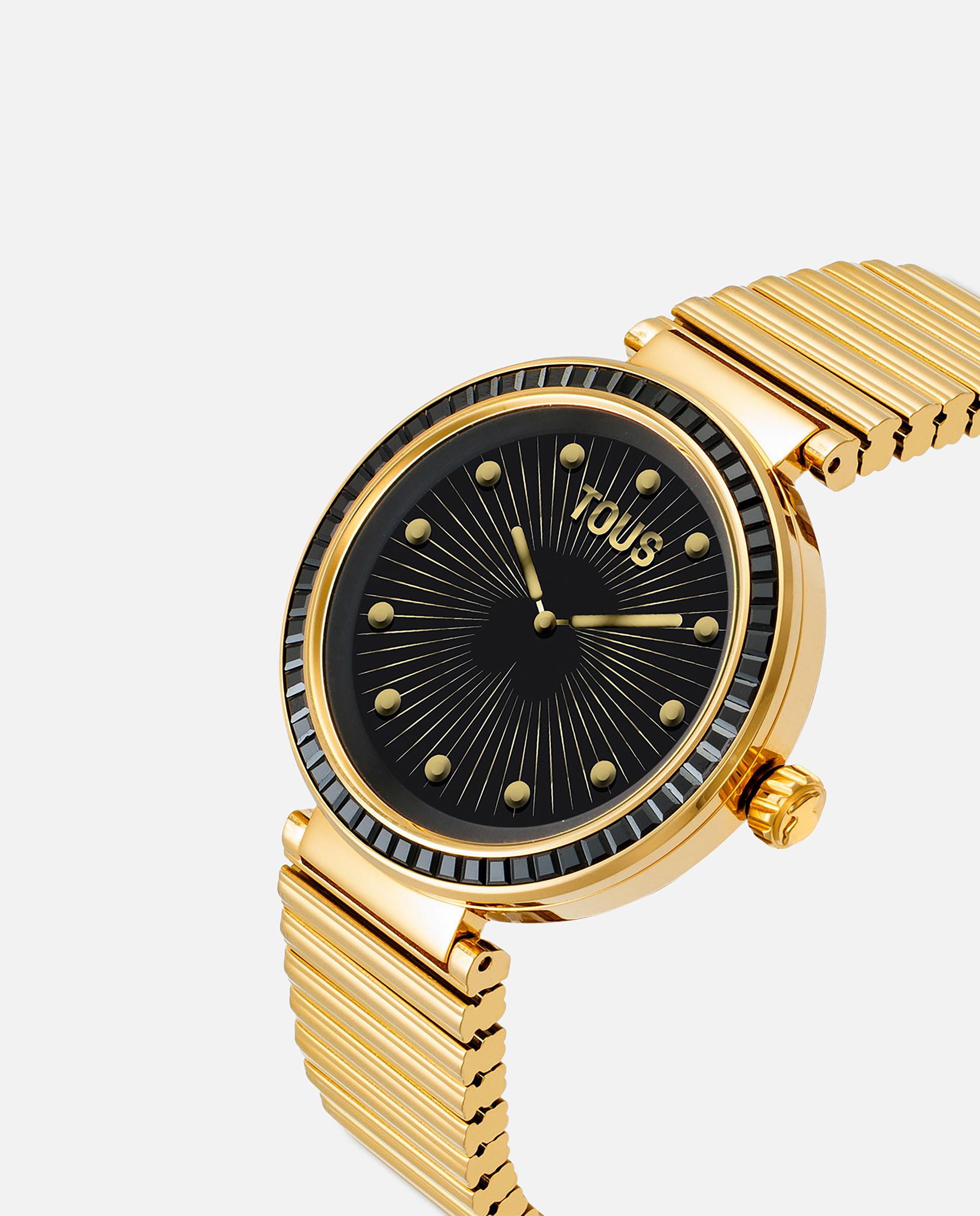 Imagen 0 de Smartwatch s-connect con brazalete de acero dorado y zirconias negras Dorado