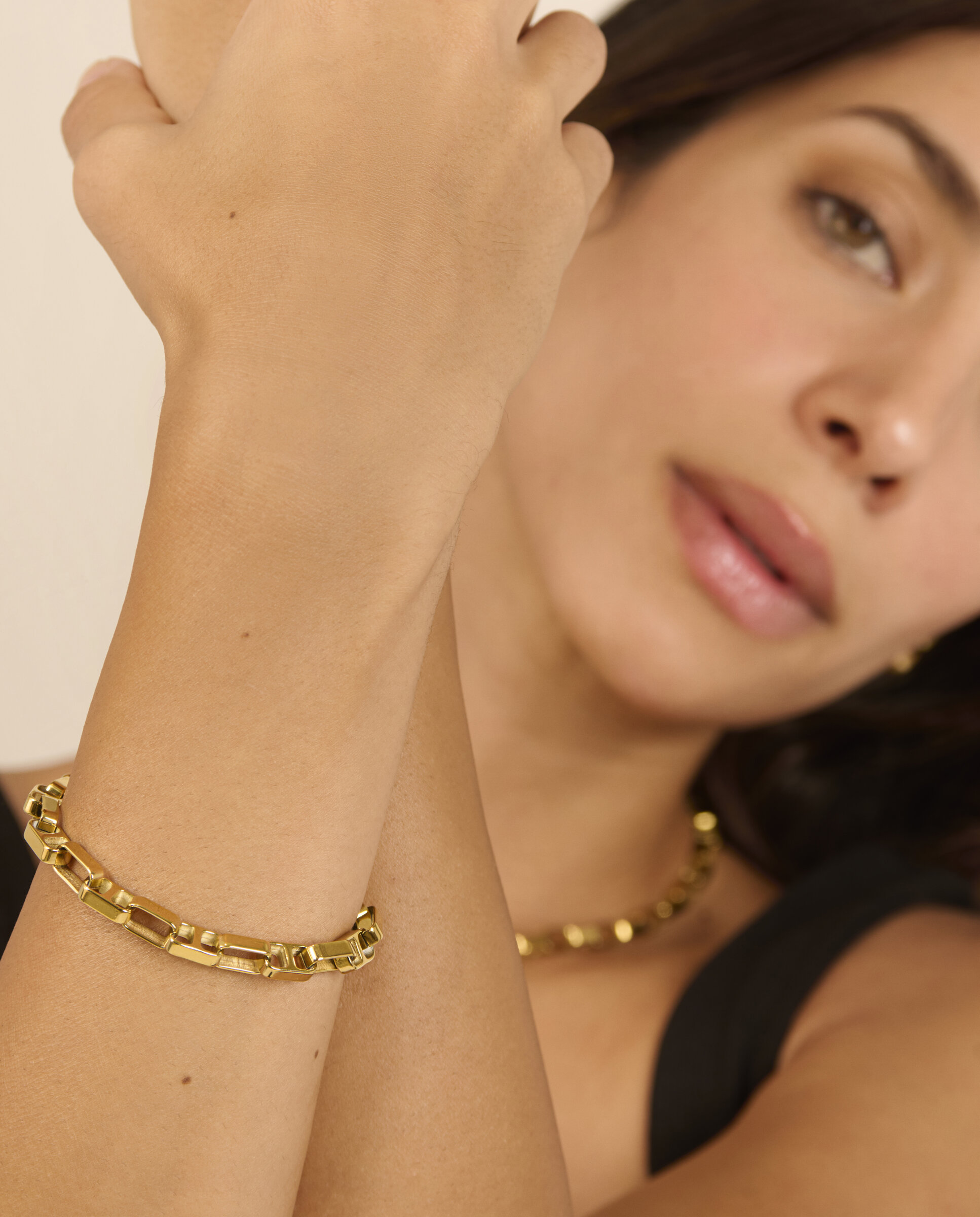 Pulsera de eslabones cindy de acero dorada - Radiant - Oro Oro-2