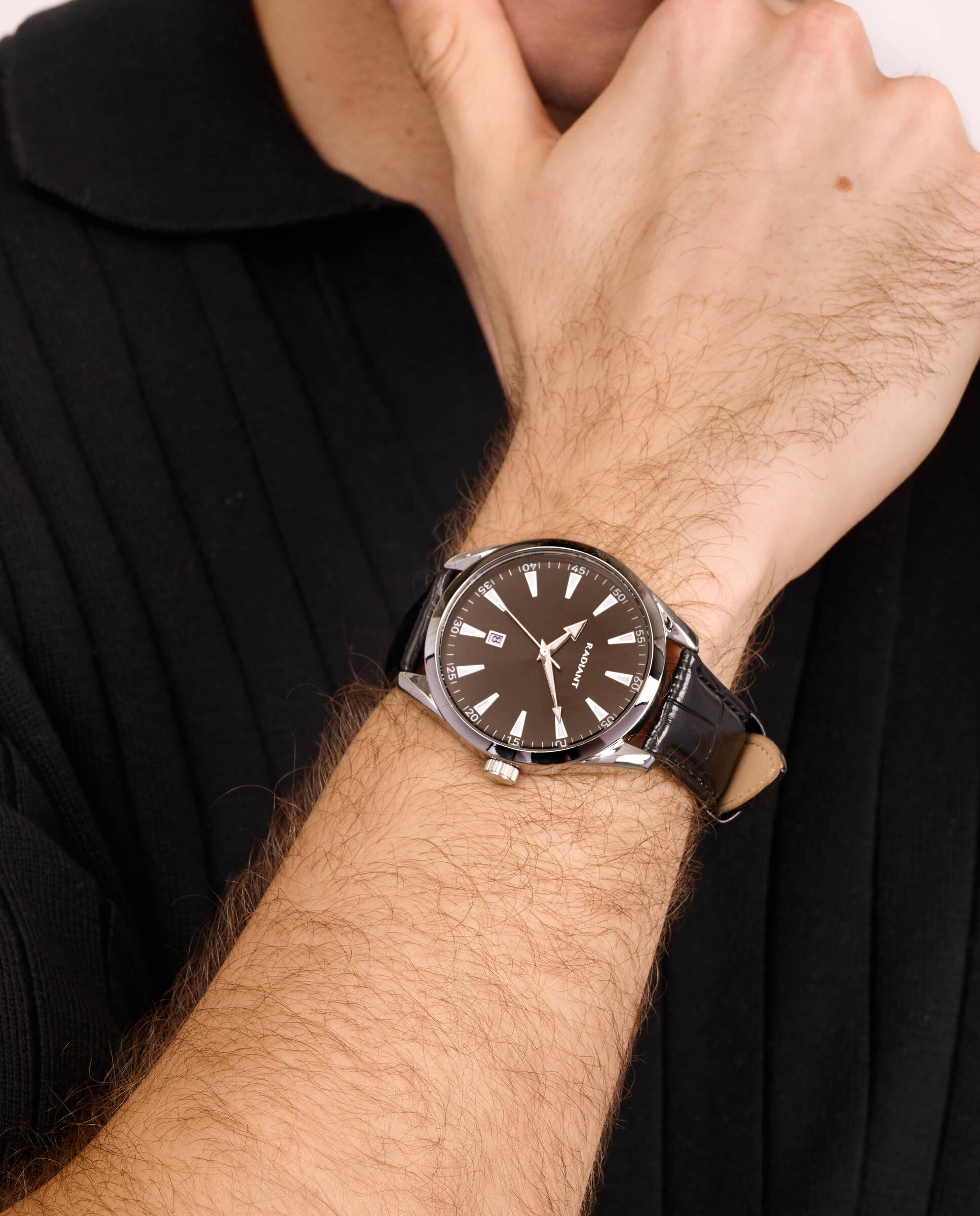 Reloj de hombre ocean code ra695202 de piel y correa negra - Radiant - Negro Negro-2