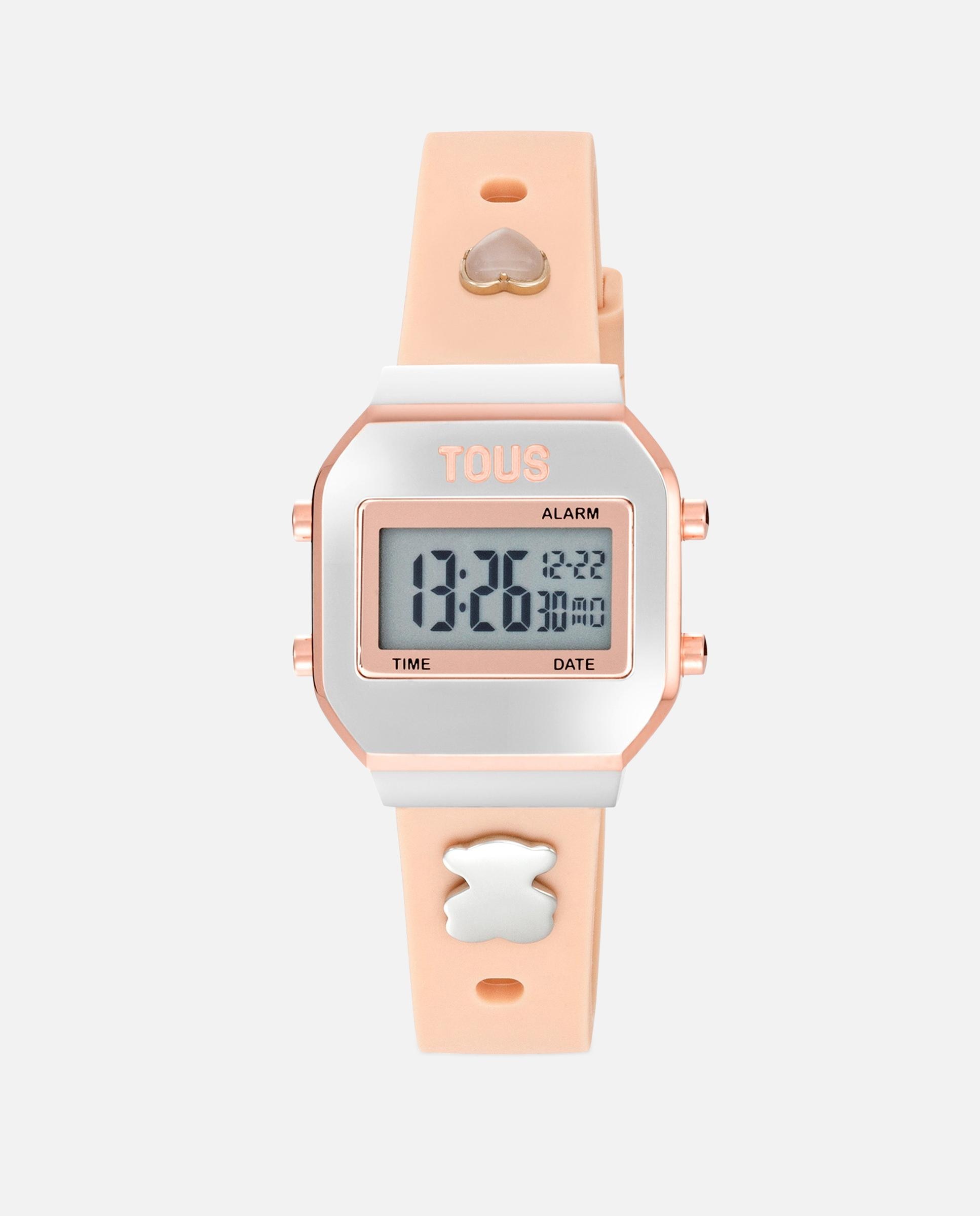 Reloj digital de mujer tous xpresurslf con caja de acero inoxidable y charms intercambiables - Rosa Rosa-1