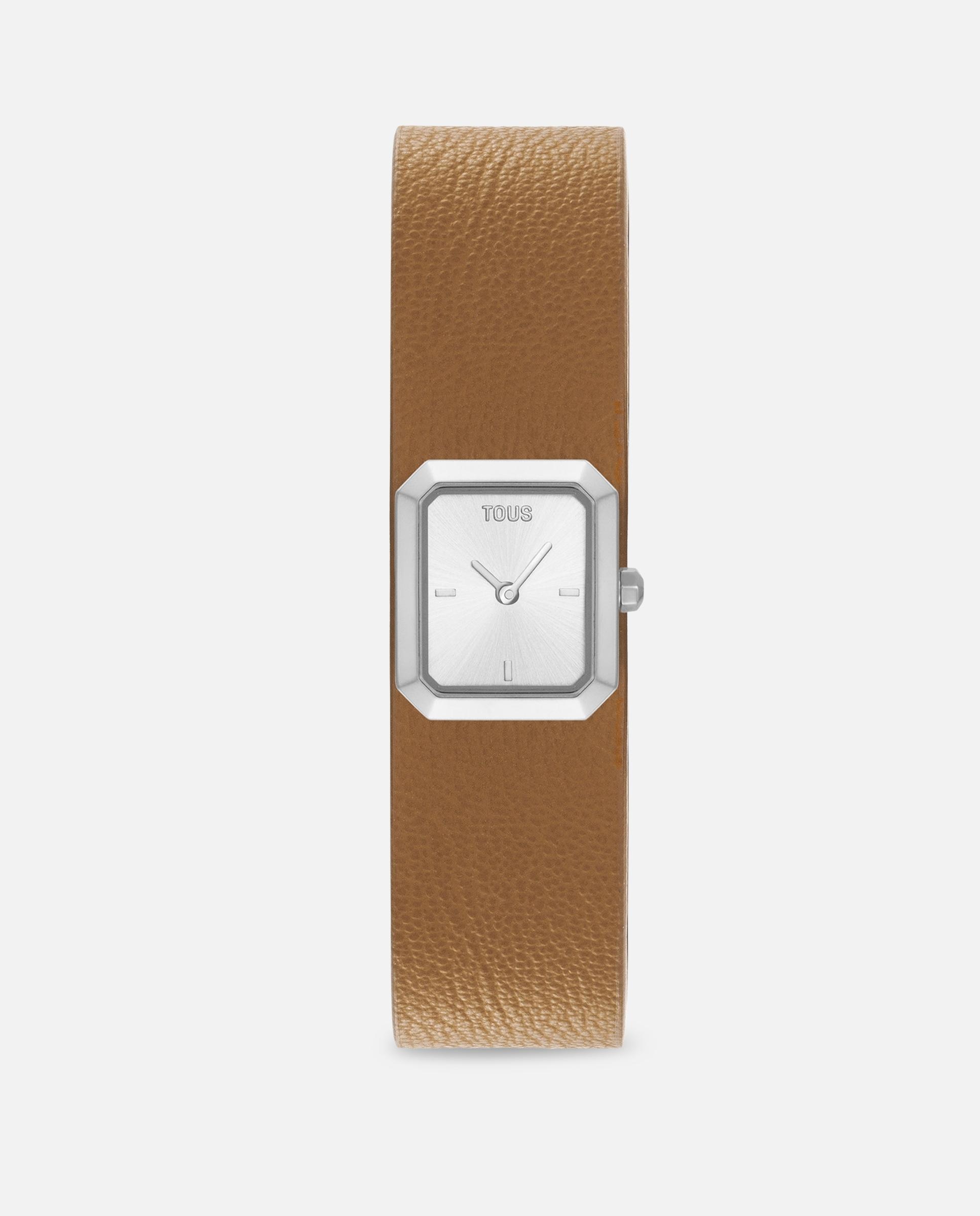 Reloj analógico de mujer karat emerald mini con brazalete de piel y acero - Tous - Marrón Marrón-1