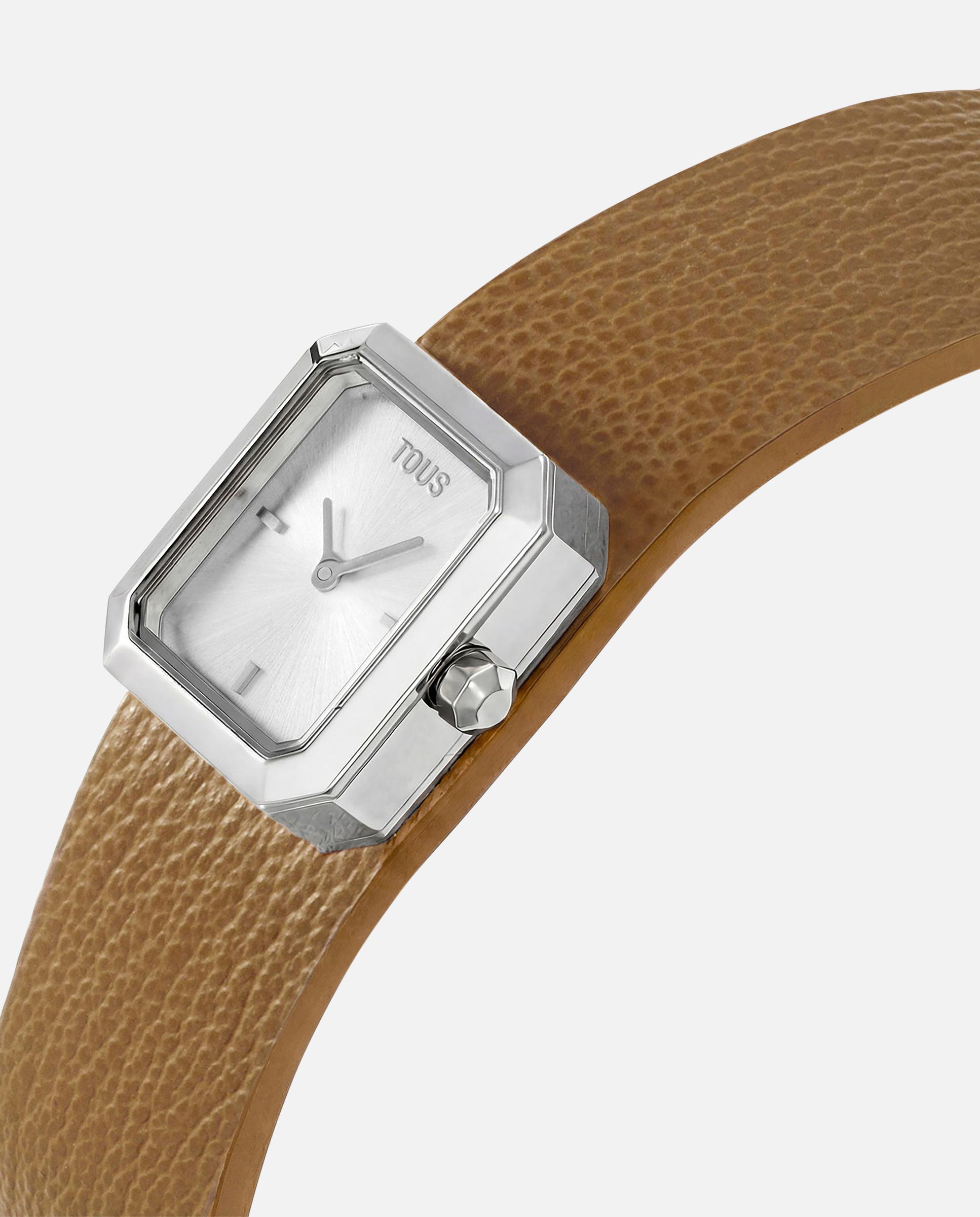 Reloj analógico de mujer karat emerald mini con brazalete de piel y acero - Tous - Marrón Marrón-2