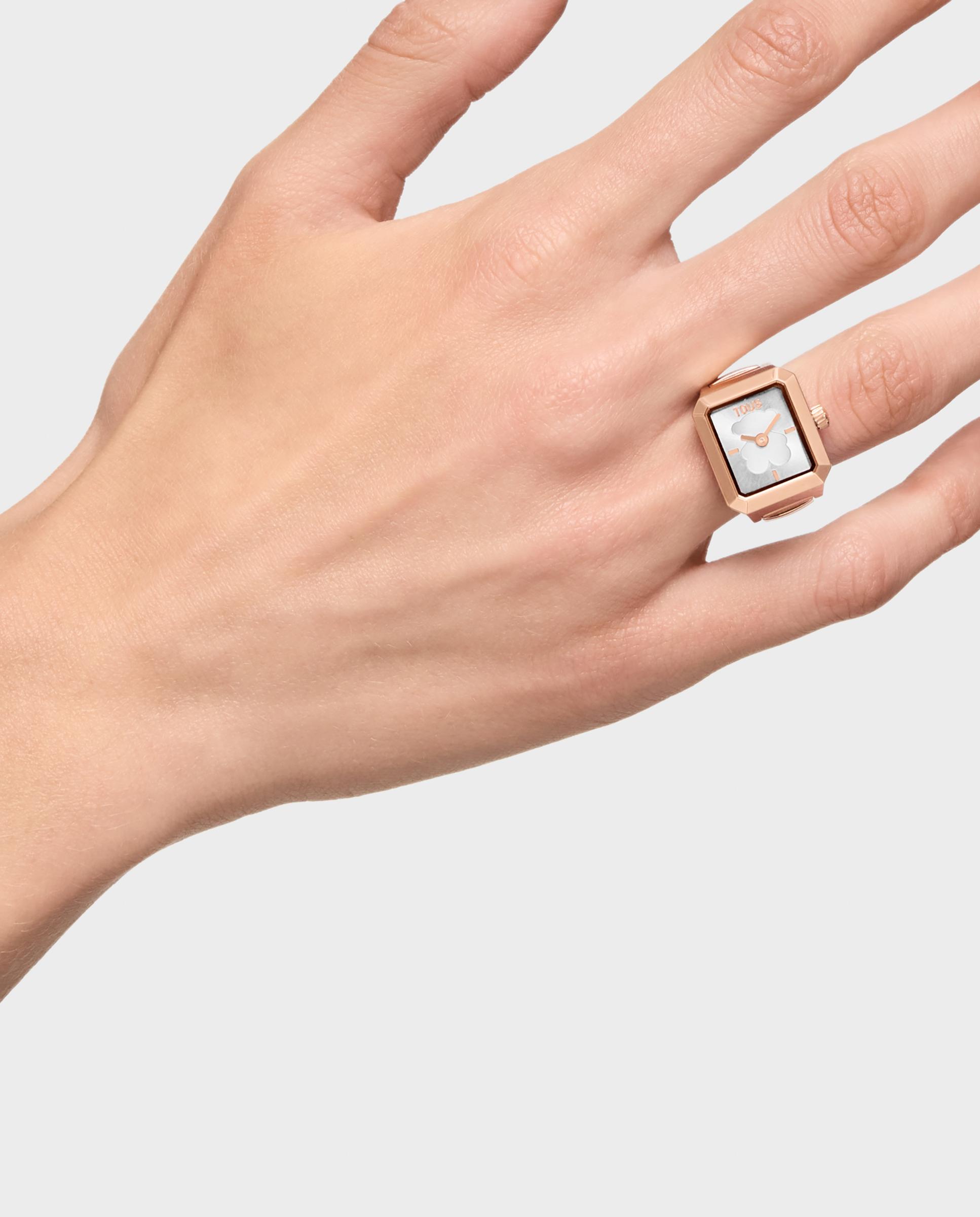 Anillo reloj analógico karat de acero rosado - Tous - Rosa Rosa-4
