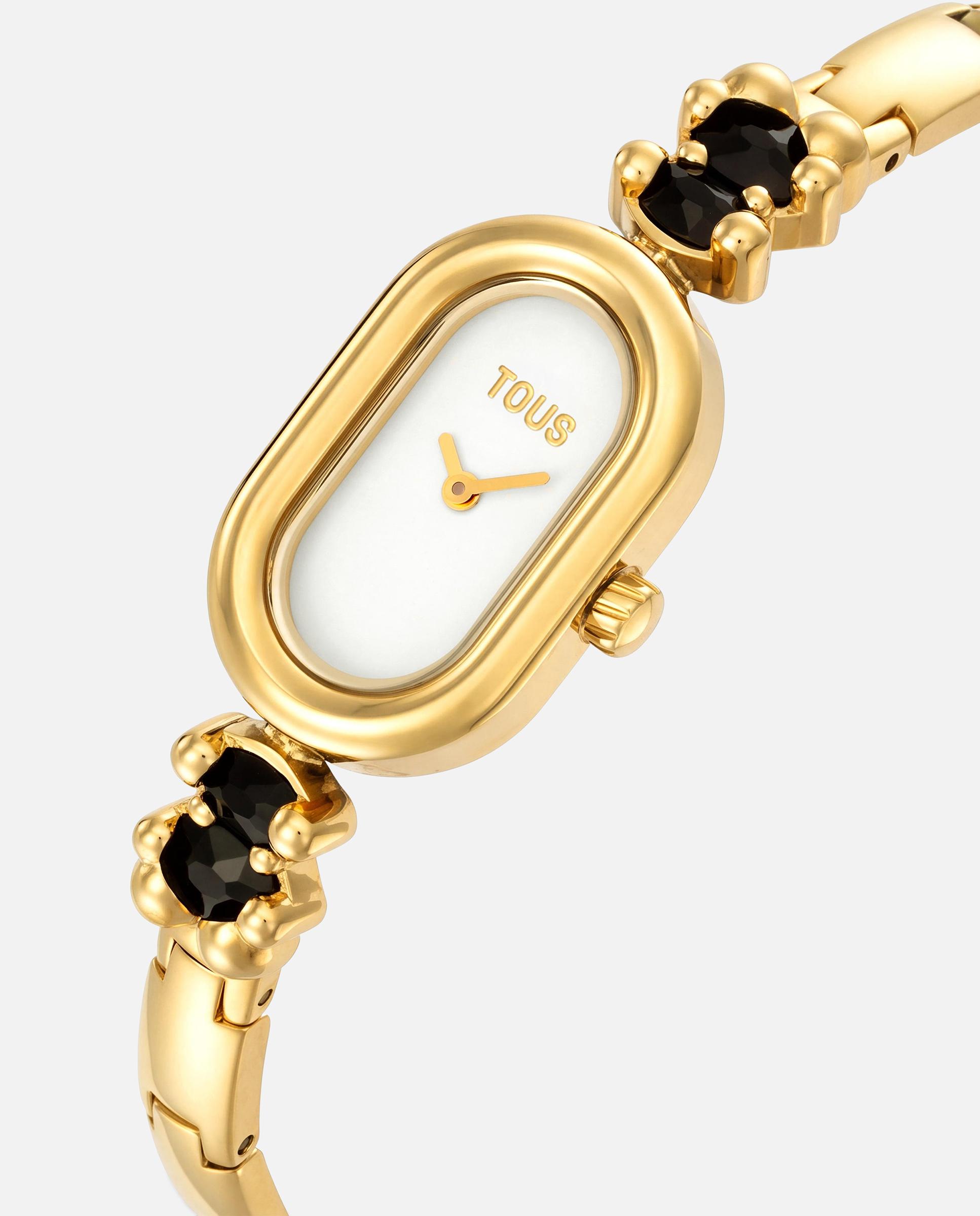 Reloj analógico de mujer con brazalete de acero y ónix tous color bear - Dorado Dorado-3