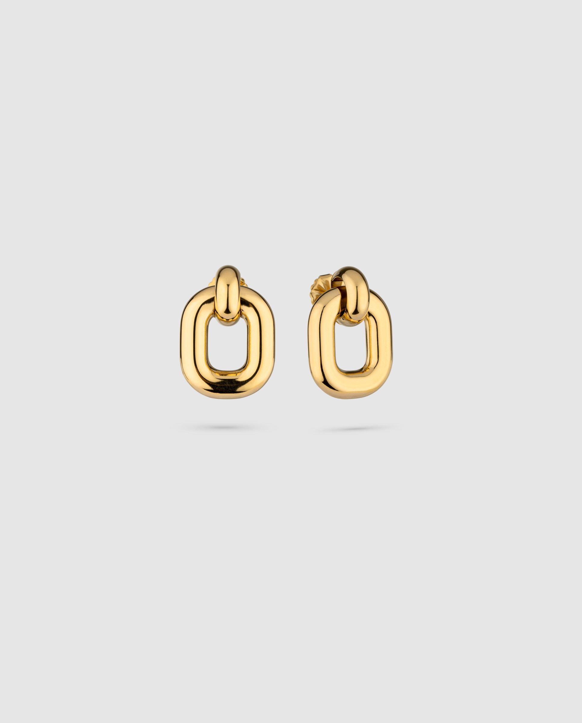 Imagen 0 de Pendientes chains and knots de acero dorado Oro