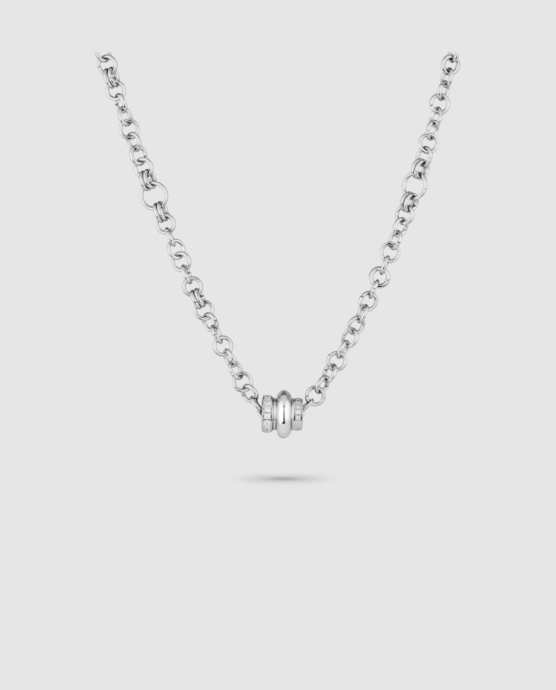 Imagen 0 de Collar chains and frost de acero plateado Plata