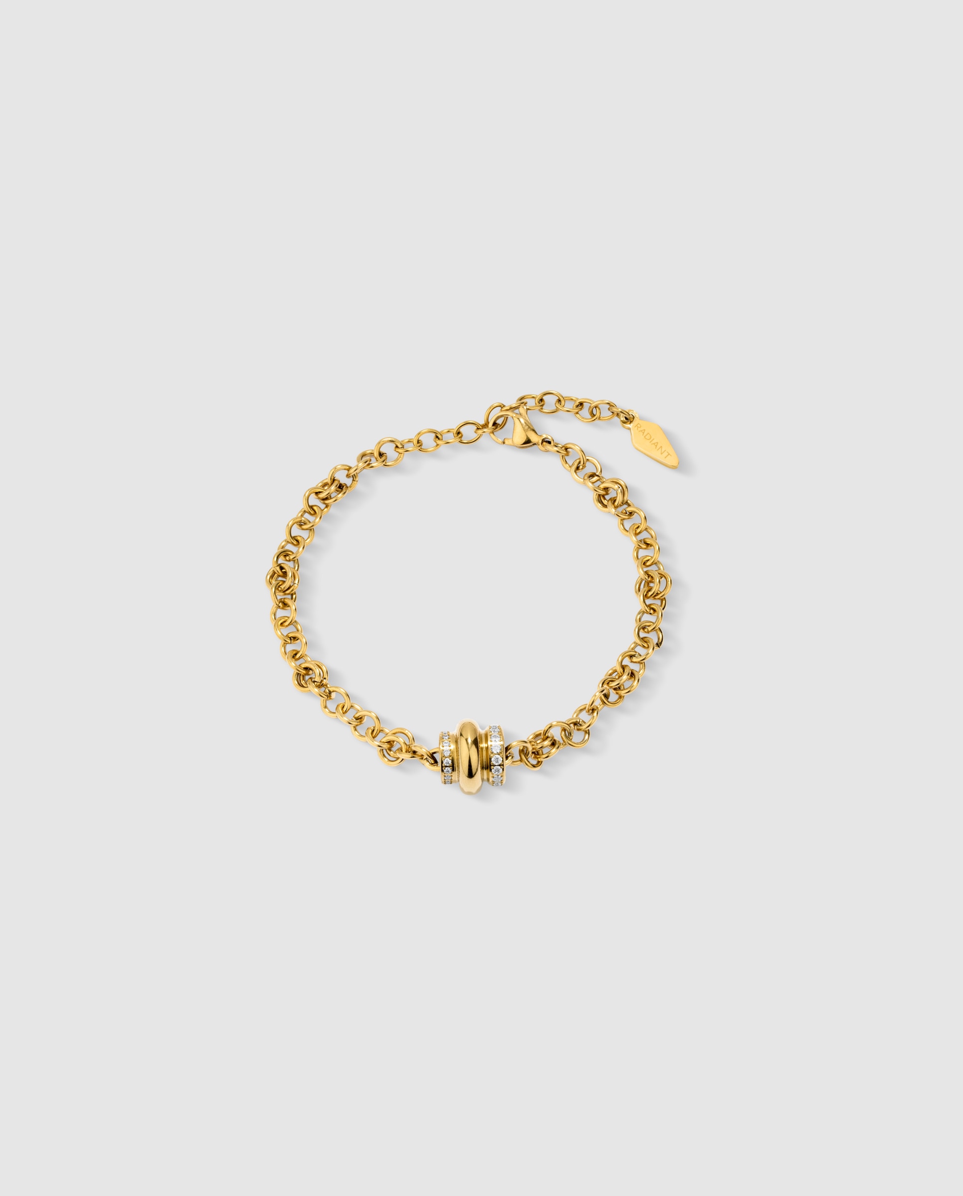Imagen 0 de Pulsera de eslabones chains and frost de acero dorada Oro