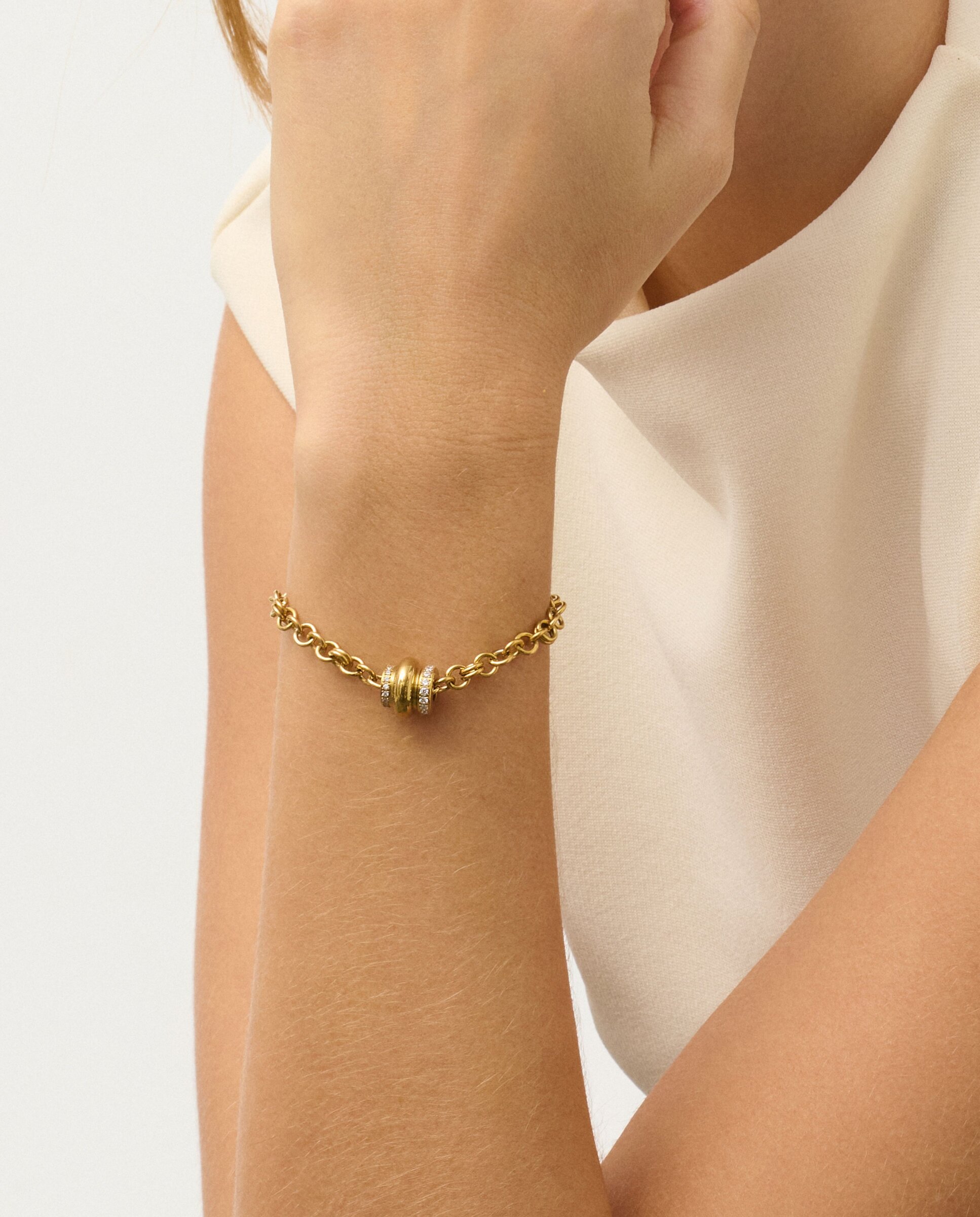 Pulsera de eslabones chains and frost de acero dorada - Radiant - Oro Oro-2