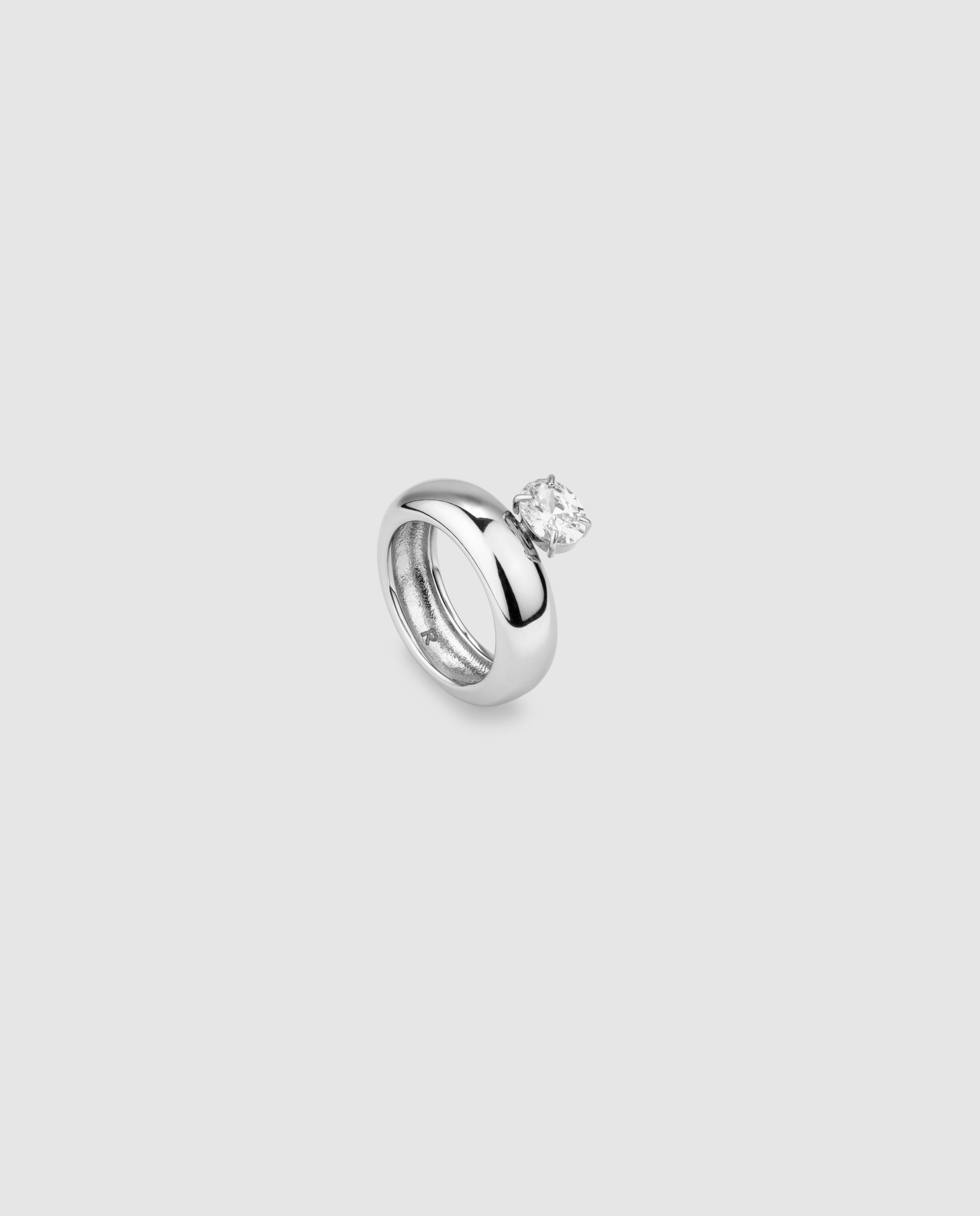 Imagen 0 de Anillo chains and frost de acero plateado Plata