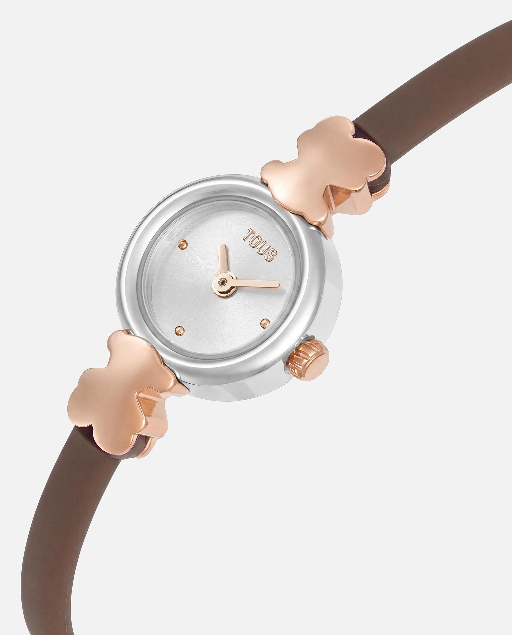 Reloj analógico de mujer con caja de acero y correa de silicona icon chic - Tous - Moka Moka-2