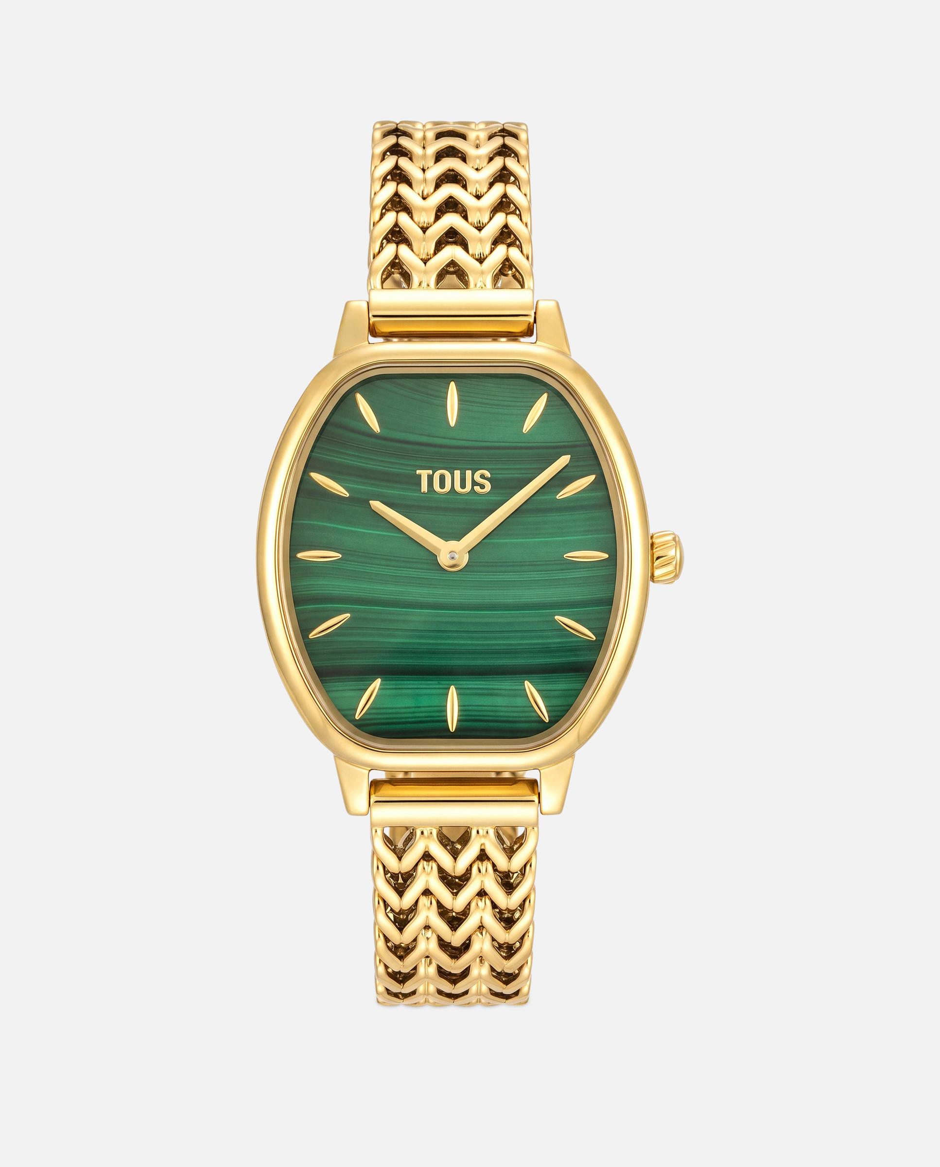 Reloj analógico de mujer con brazalete de acero y malaquita osier - Tous - Dorado Dorado-1
