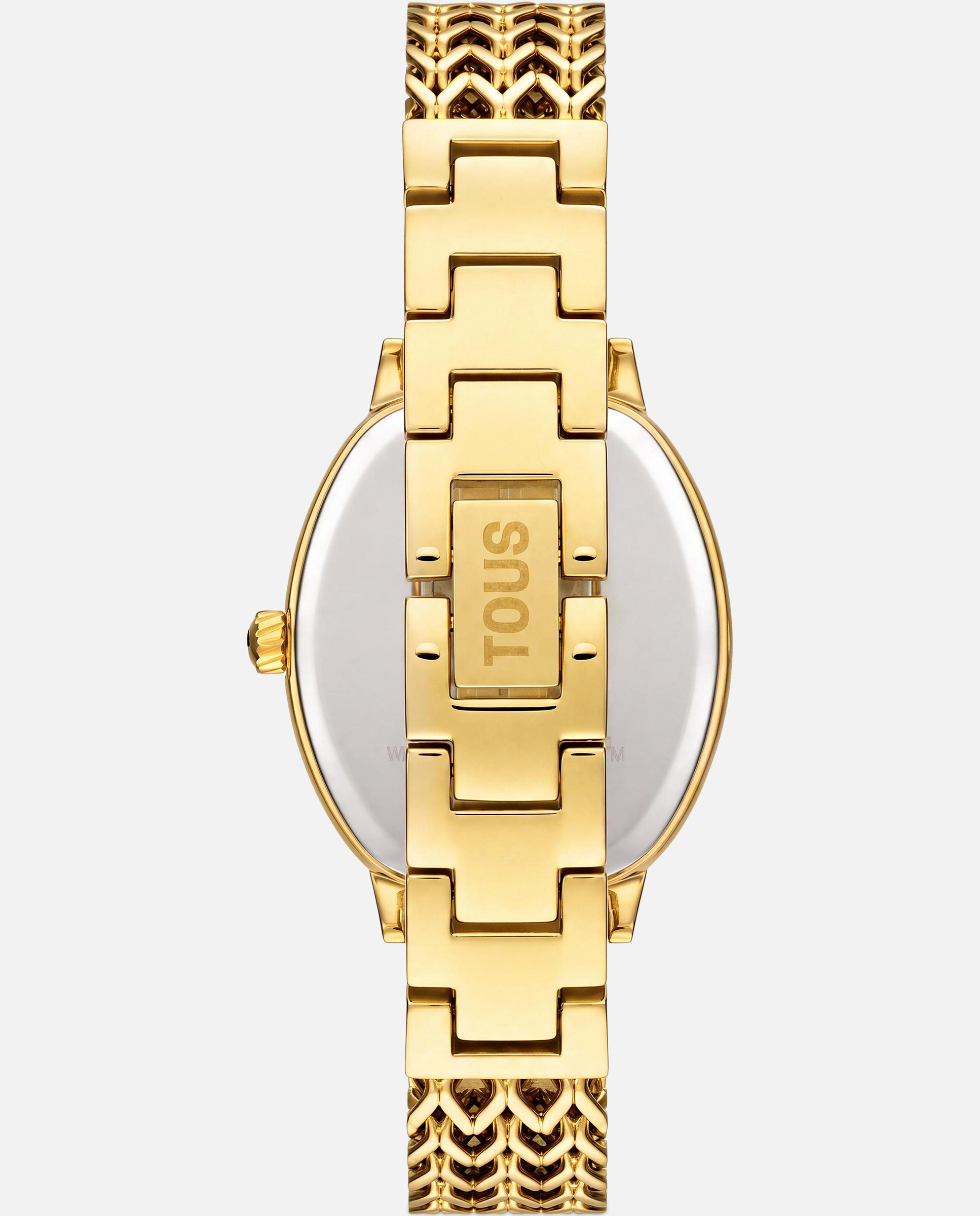 Reloj analógico de mujer con brazalete de acero y malaquita osier - Tous - Dorado Dorado-3