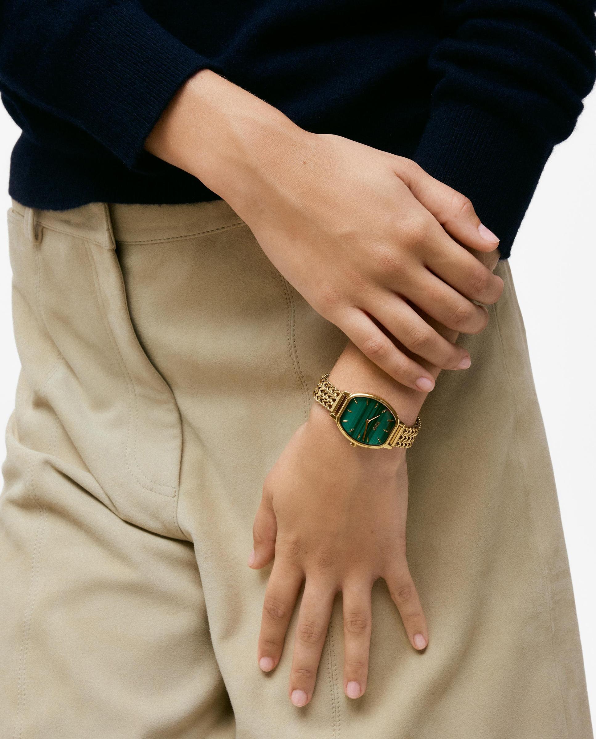 Reloj analógico de mujer con brazalete de acero y malaquita osier - Tous - Dorado Dorado-4