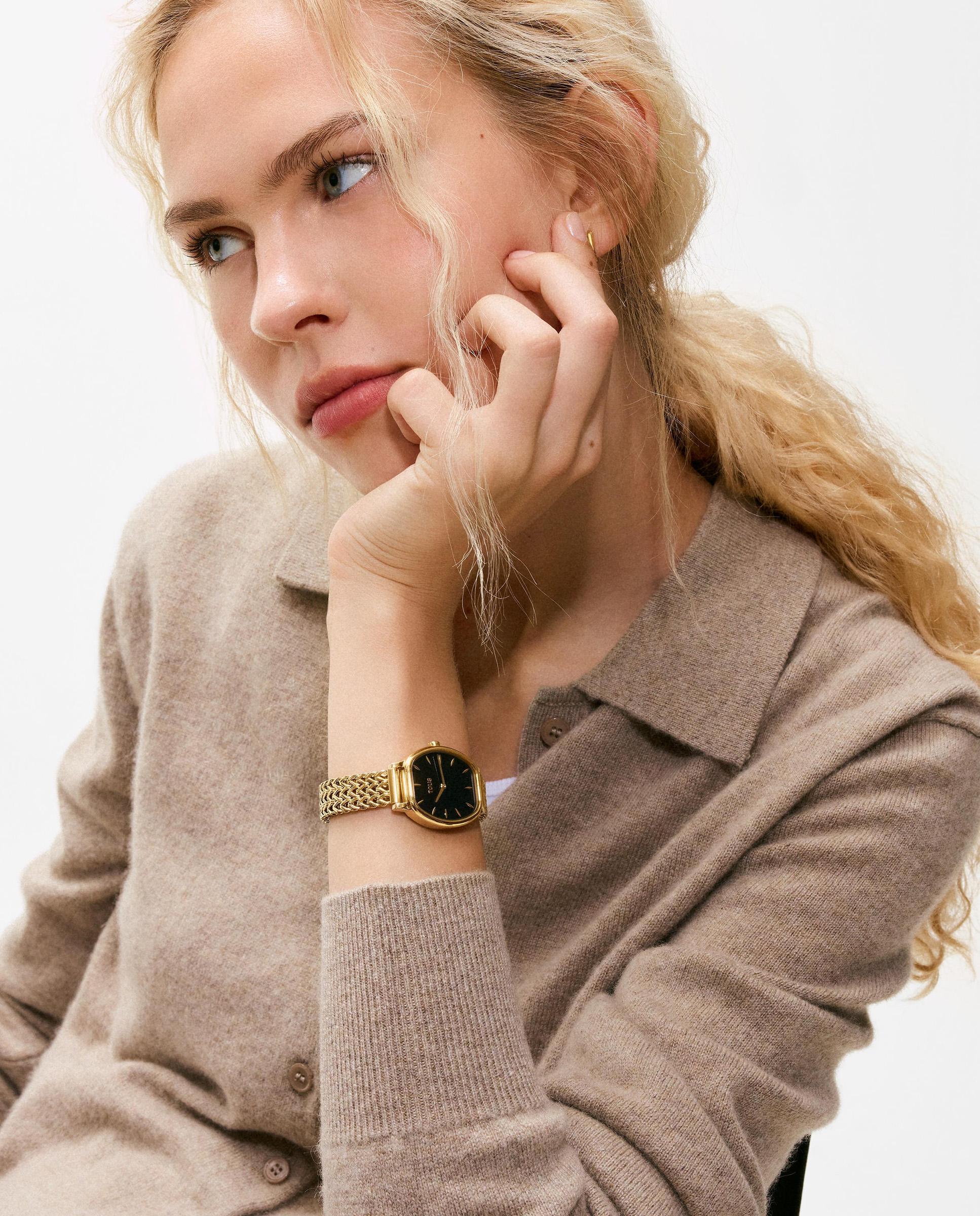Reloj analógico de mujer con brazalete de acero y ónix osier - Tous - Dorado Dorado-4
